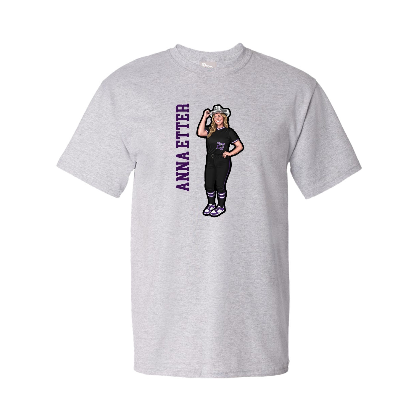 Tee — Name Vertical in Grey