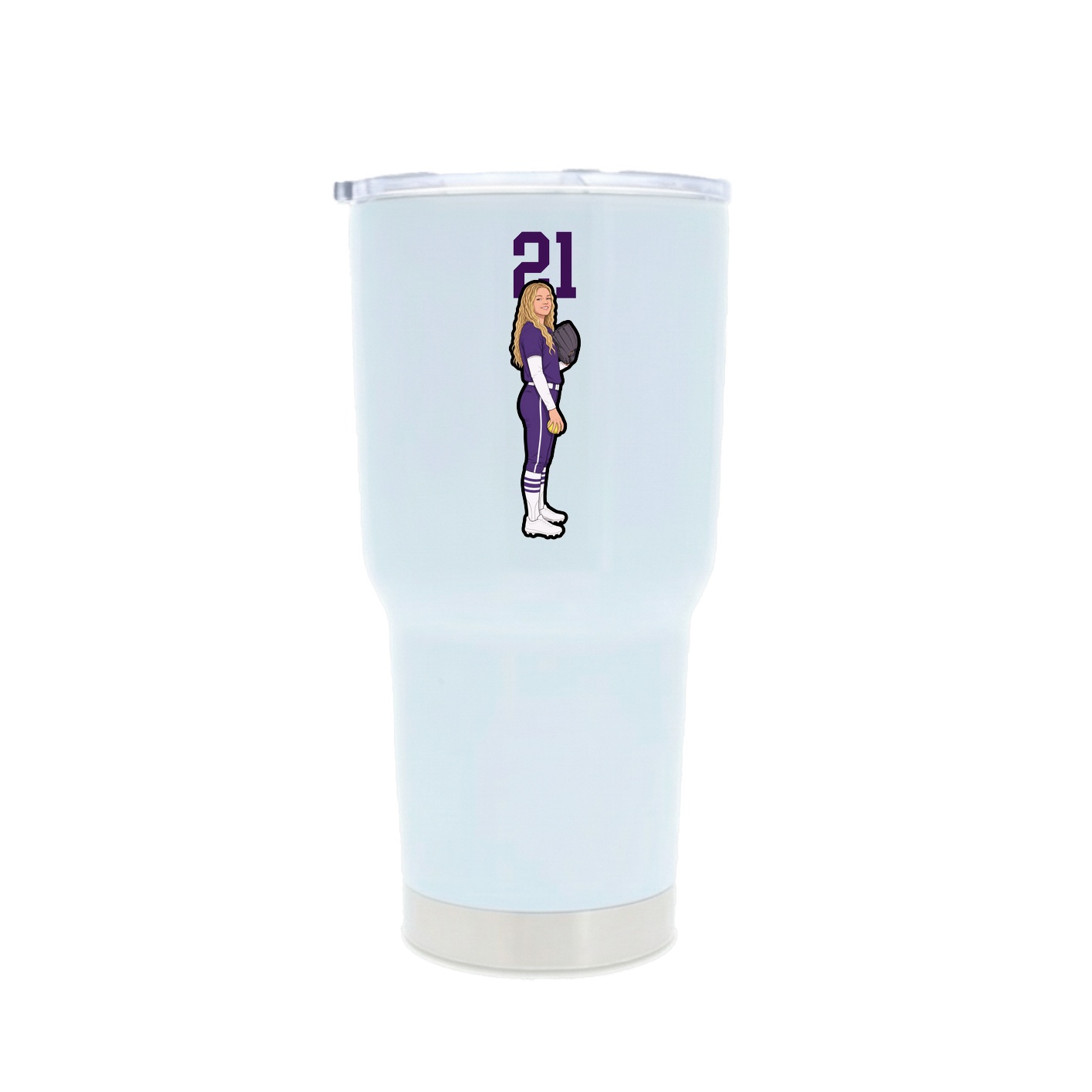 30oz Stainless Steel Tumbler — Number Top in White