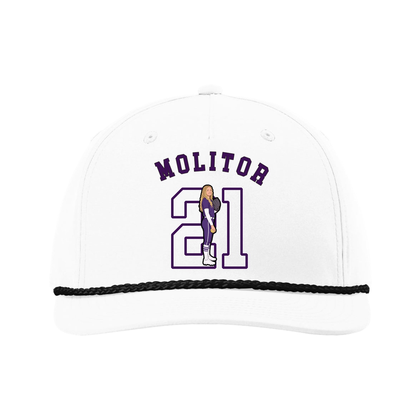 Five-Panel Classic Rope Cap — Shirsey Arch in White