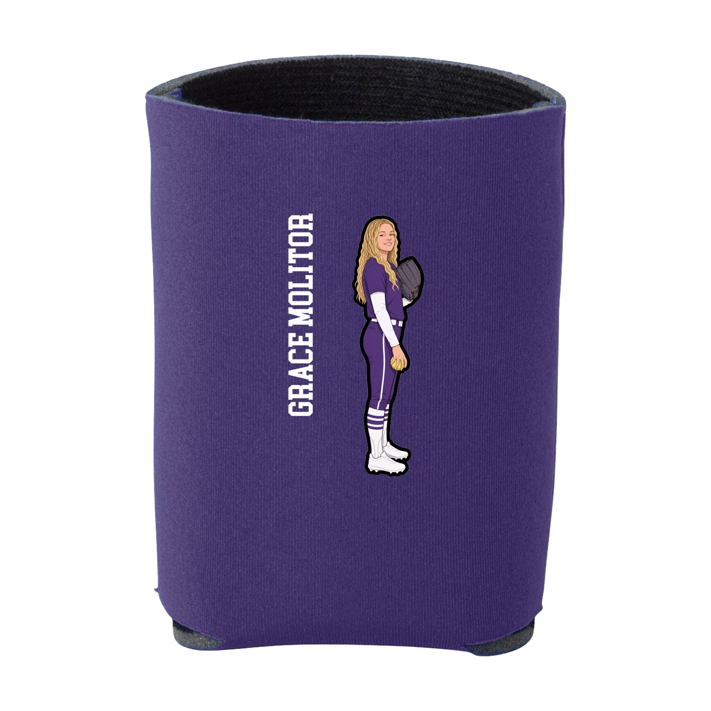 Can Holder — Name Vertical in Purple