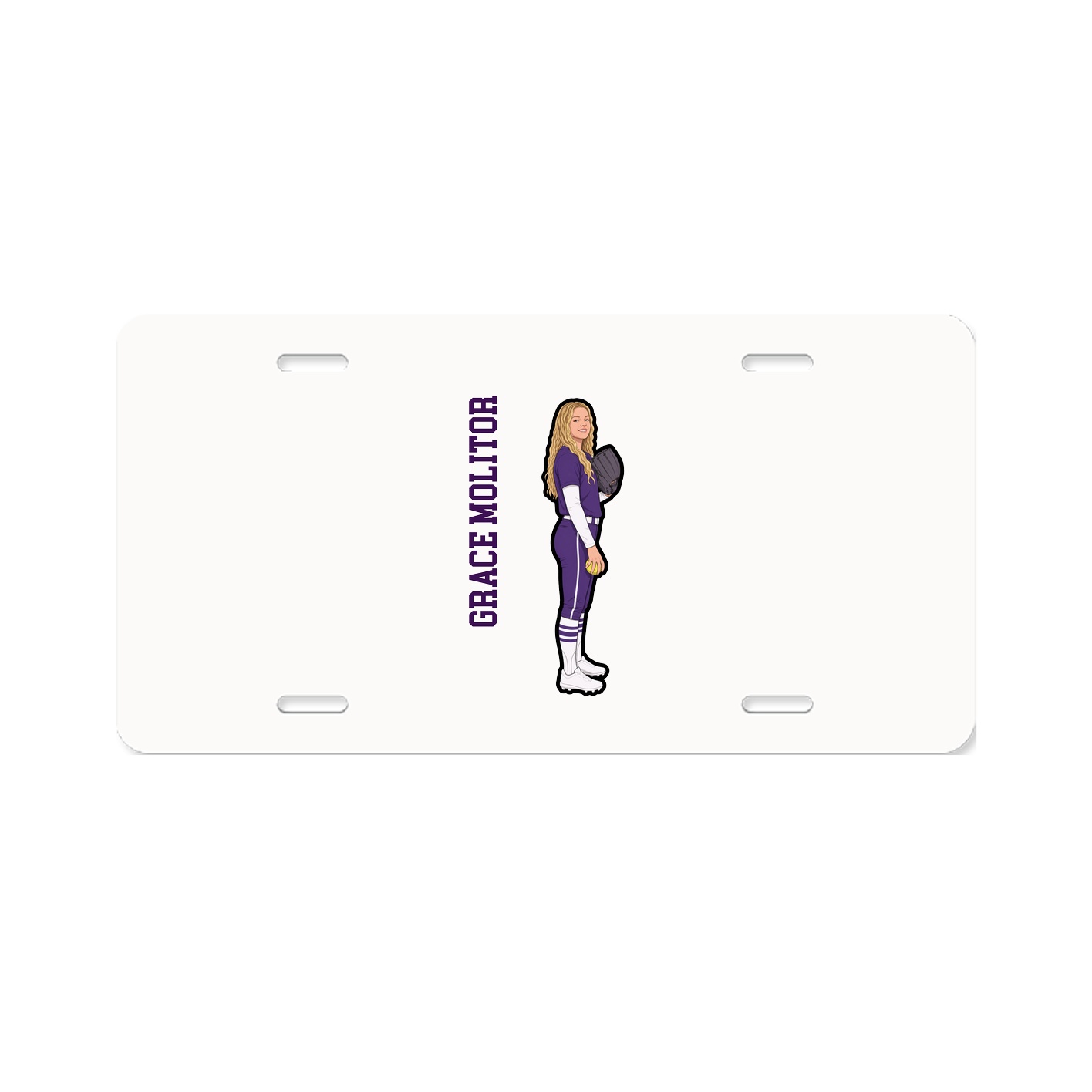 License Plate — Name Vertical in Classic
