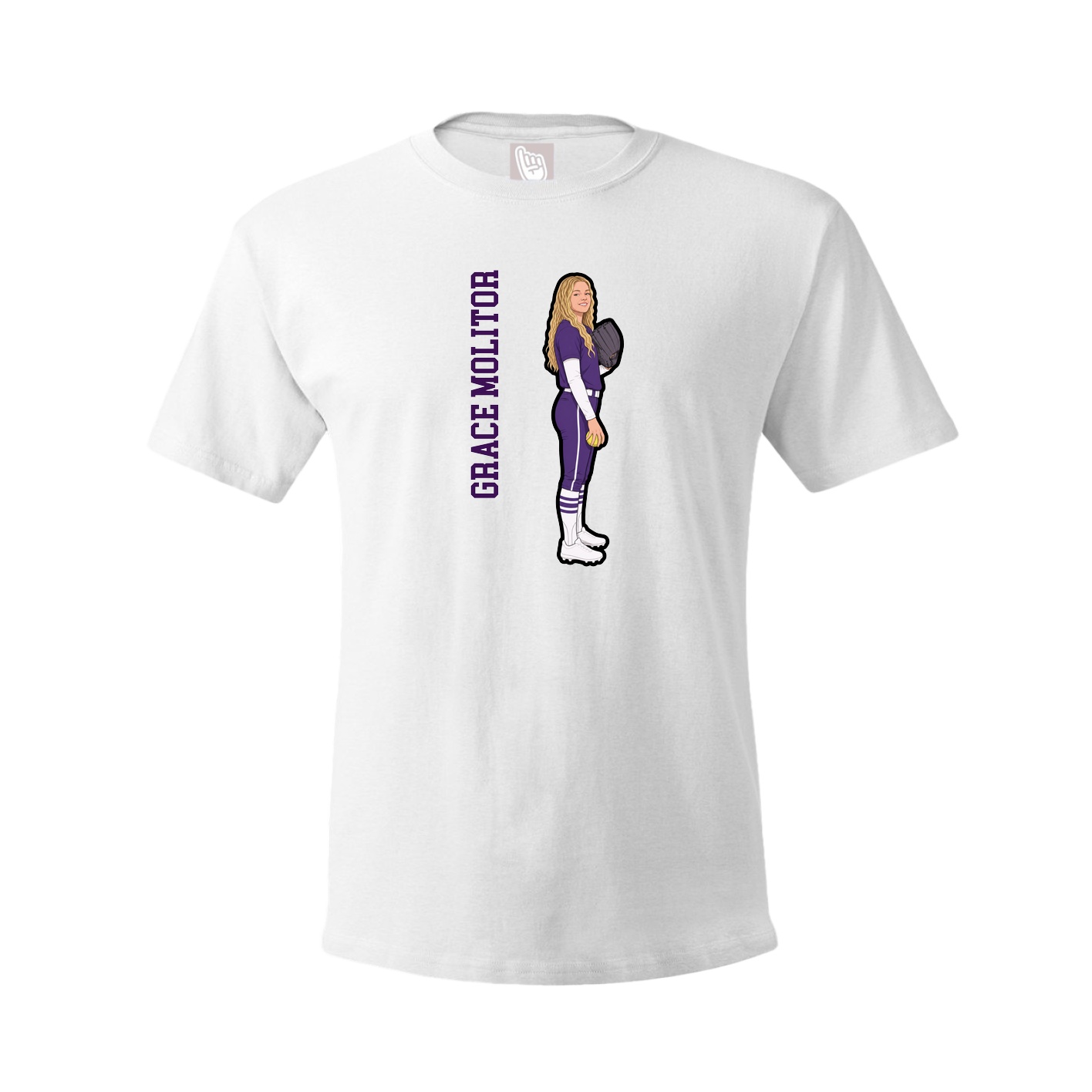 Tee — Name Vertical in White