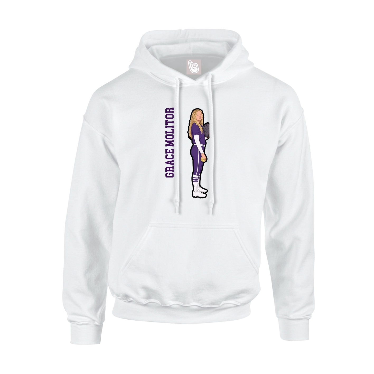 Hoodie — Name Vertical in White