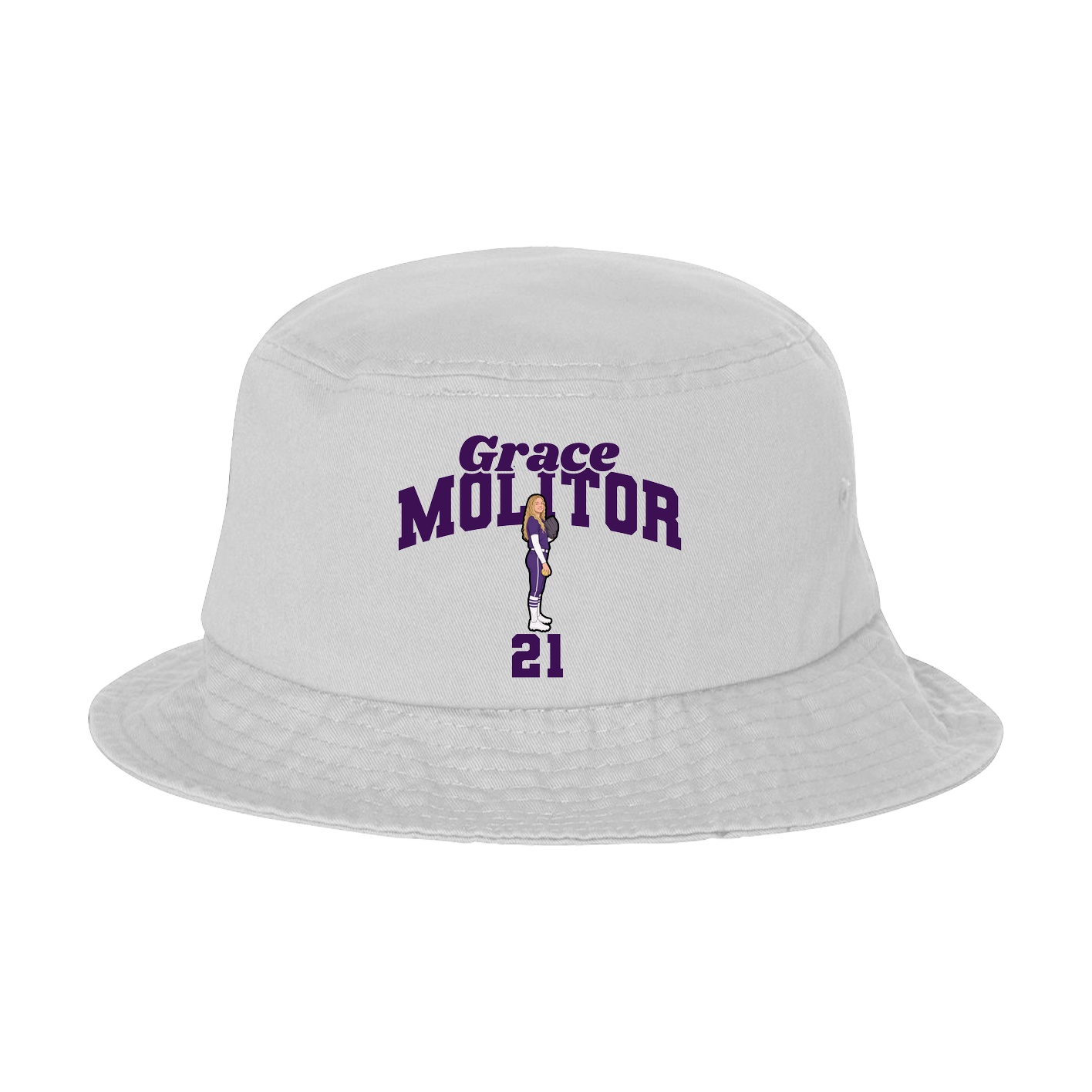 Bucket Cap — Signature Arch in White