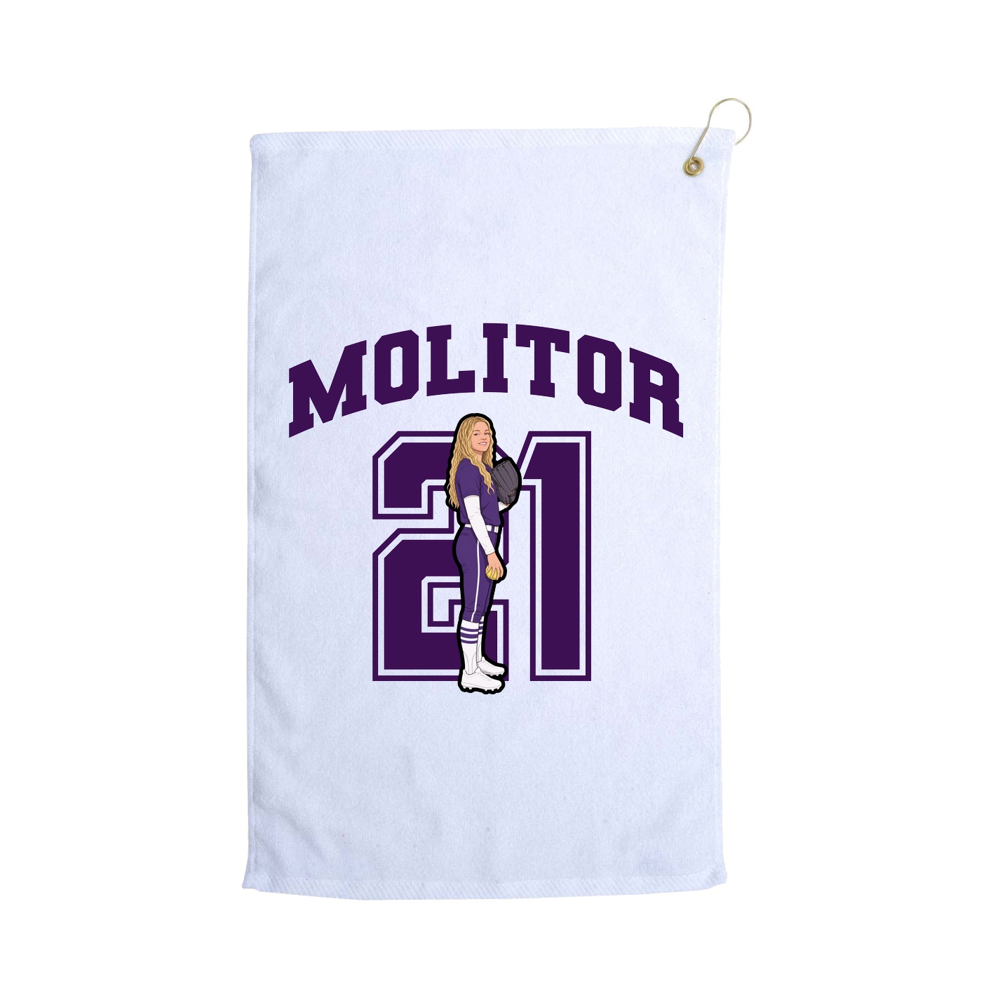 Golf Towel — Number in White