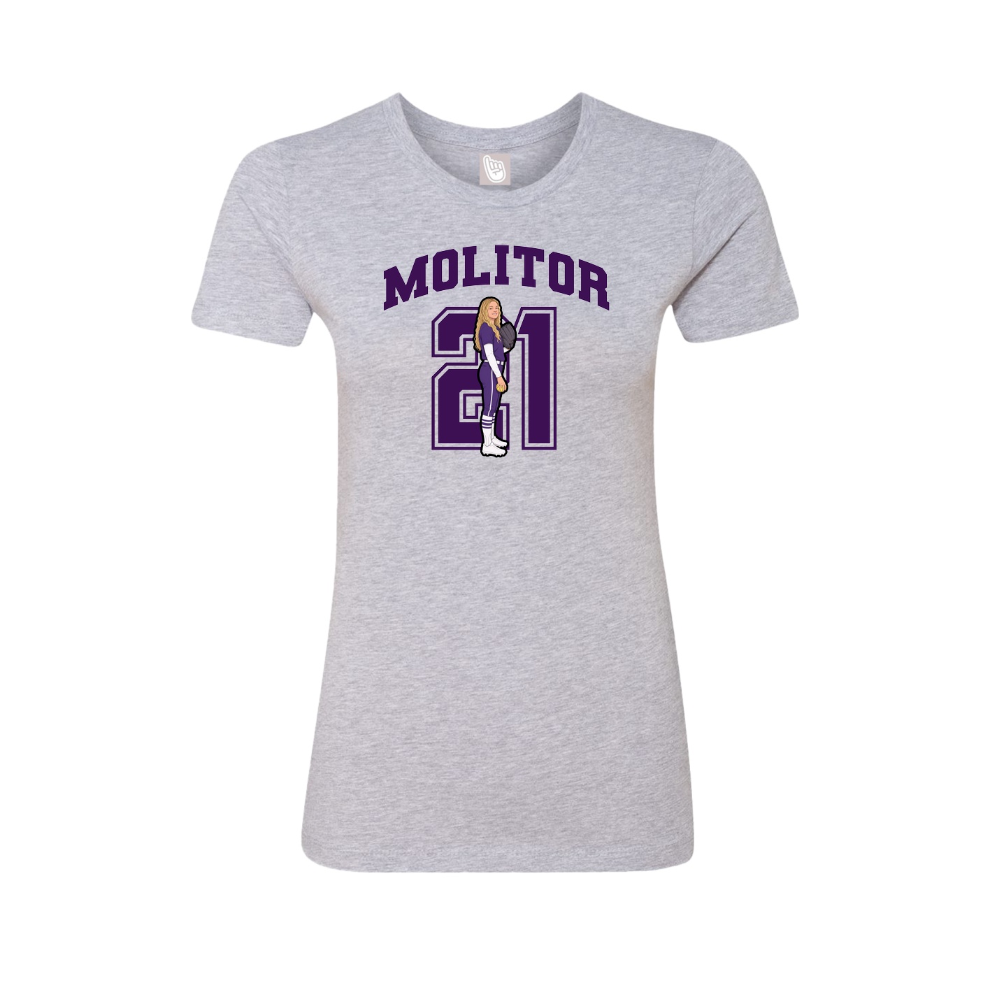Fitted Women's Tee — Number in Grey