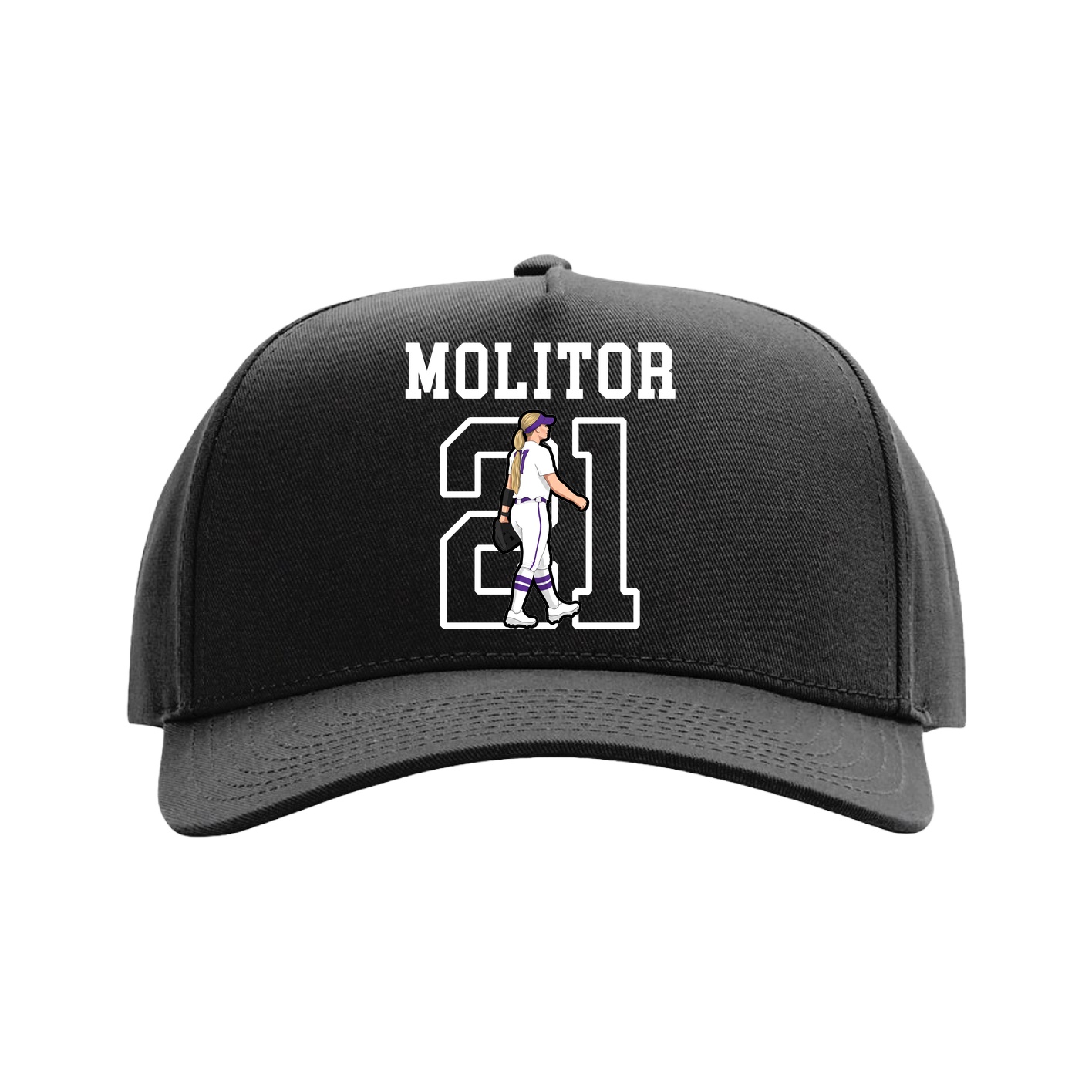Full Fabric Five-Panel Champ Cap — Shirsey in Black