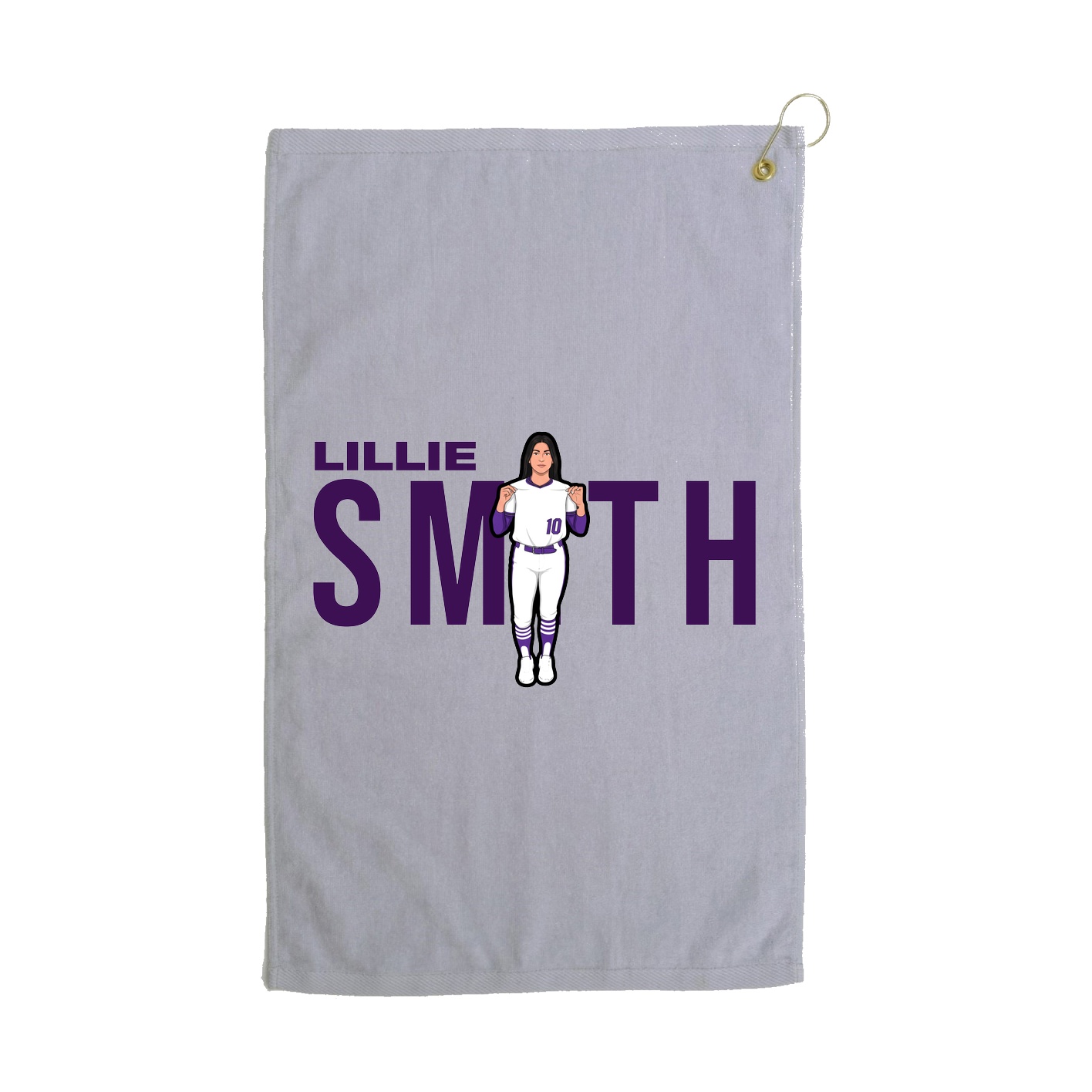 Golf Towel — Player Name in Grey