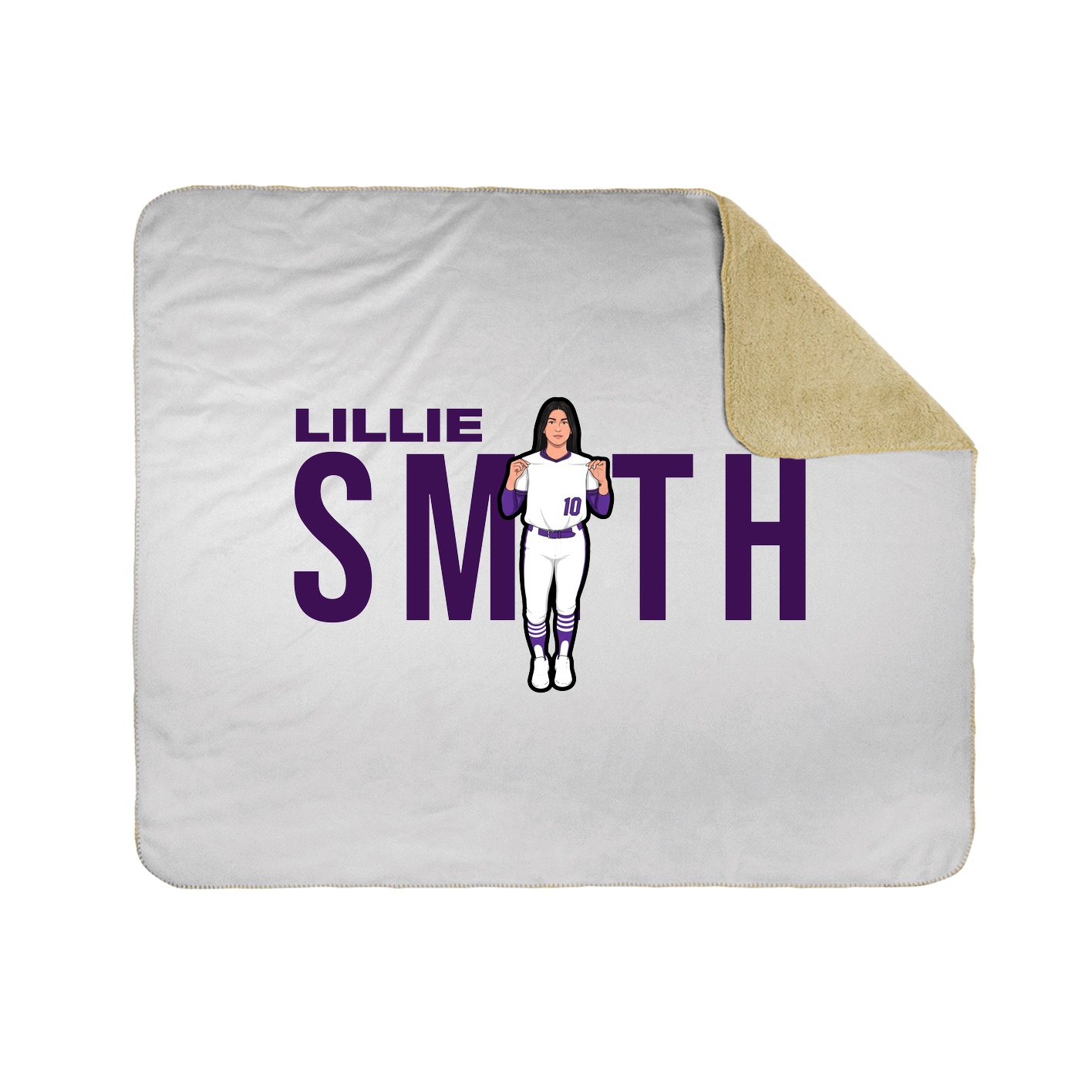Throw Blanket — Player Name in White