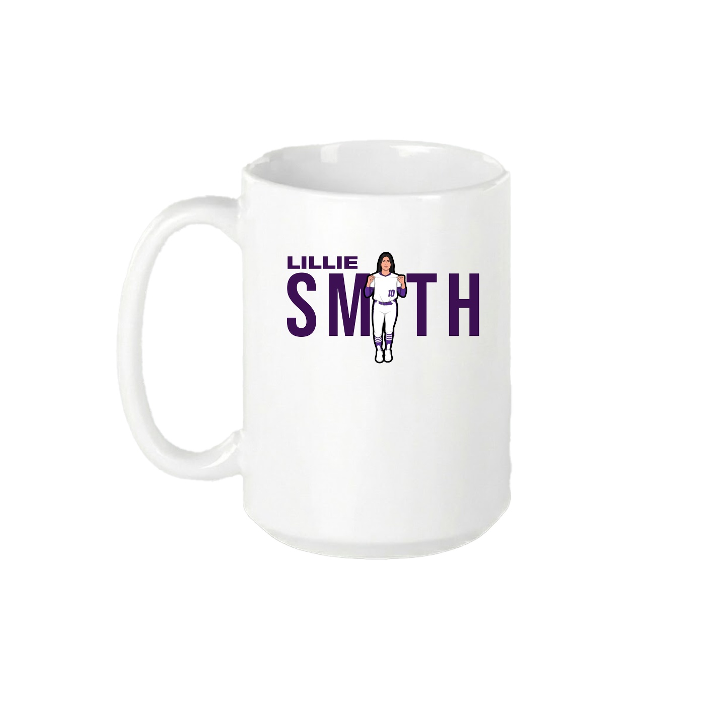 15oz Coffee Mug — Player Name in White