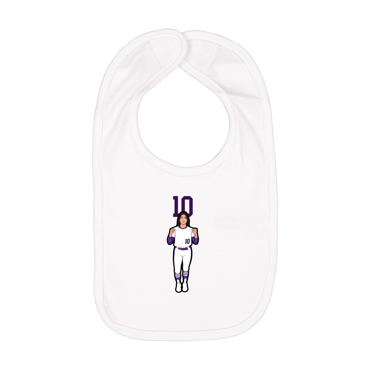 Infant Bib — Number Top in White