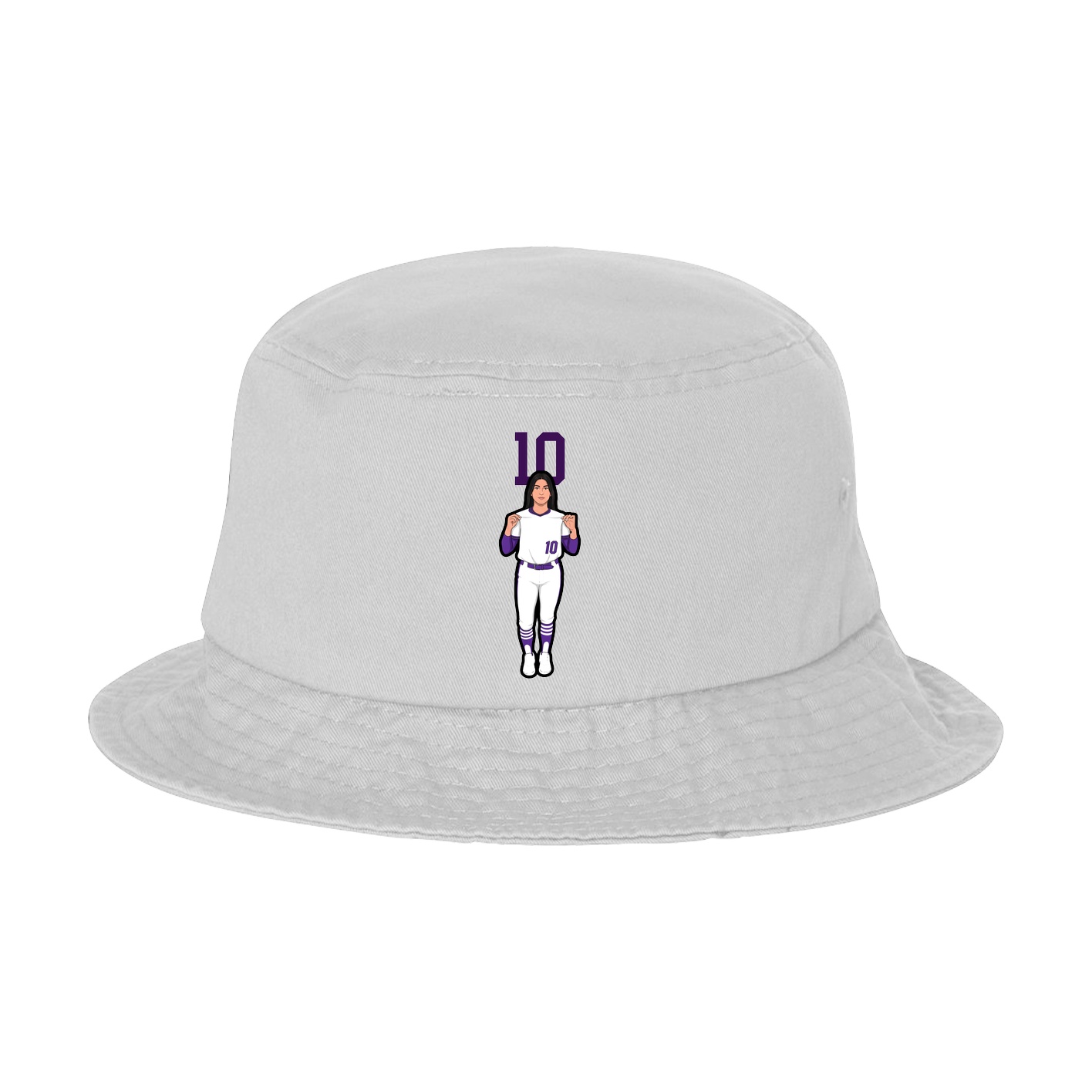 Bucket Cap — Number Top in White