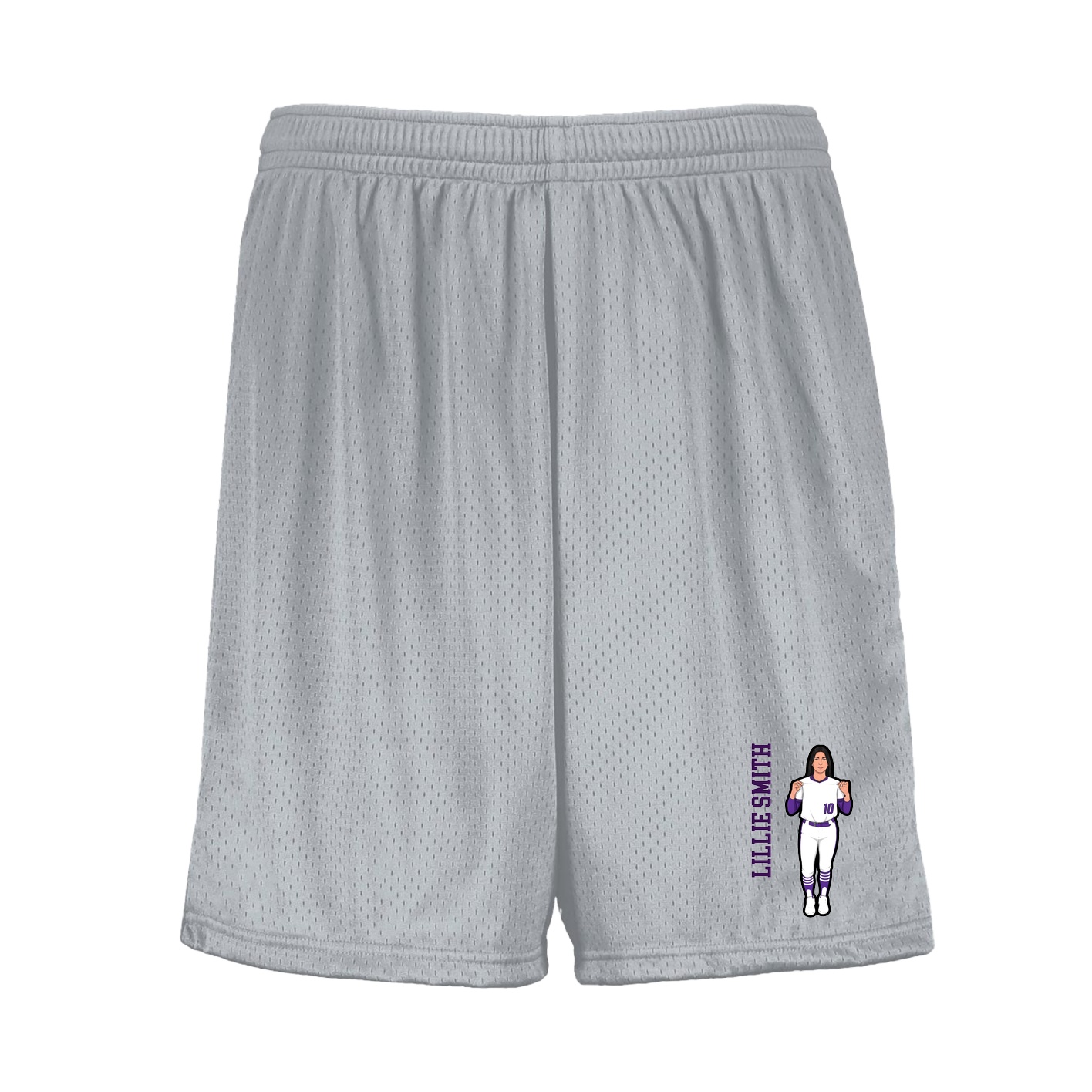 Shorts — Name Vertical in Silver