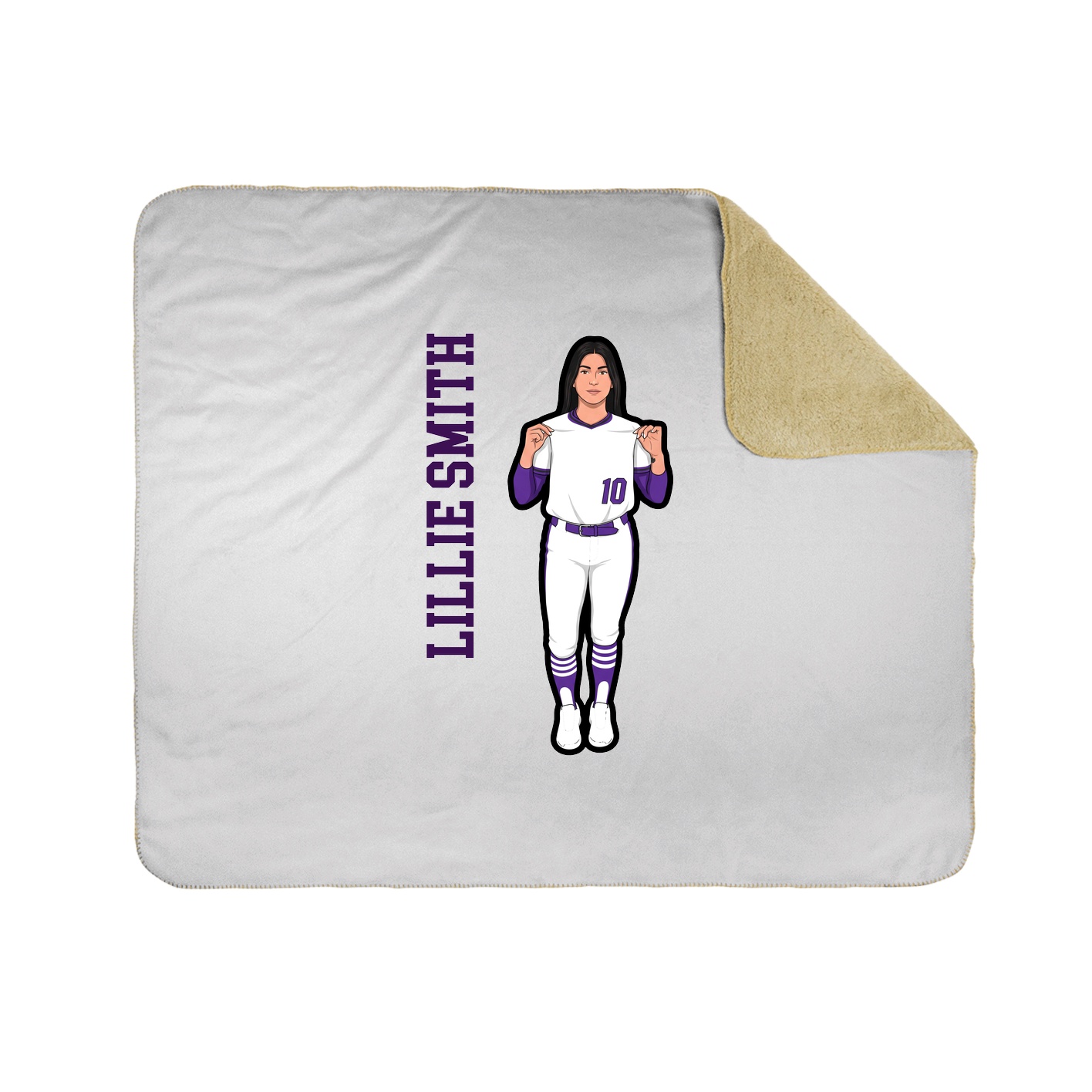 Throw Blanket — Name Vertical in White