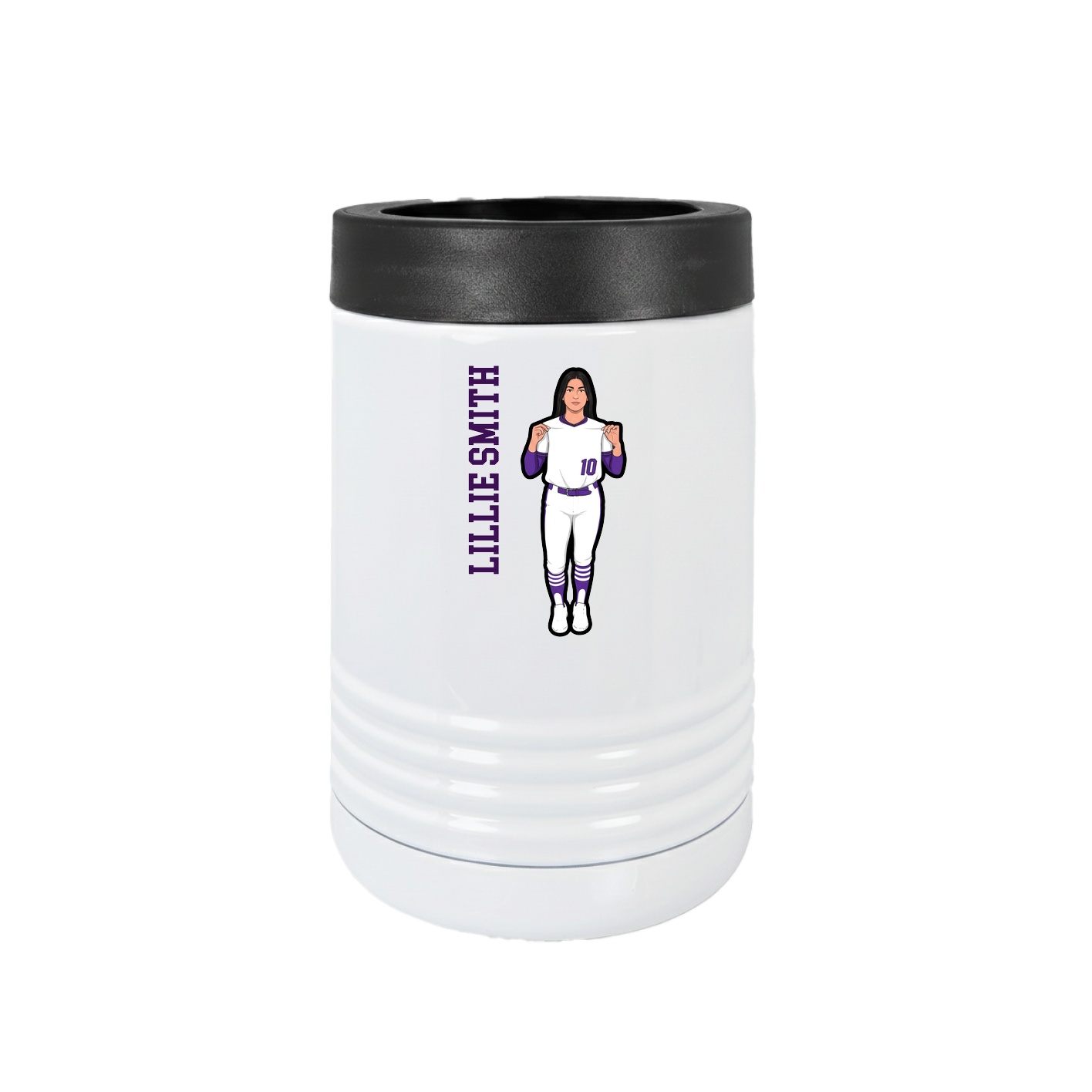 Beverage Holder — Name Vertical in White