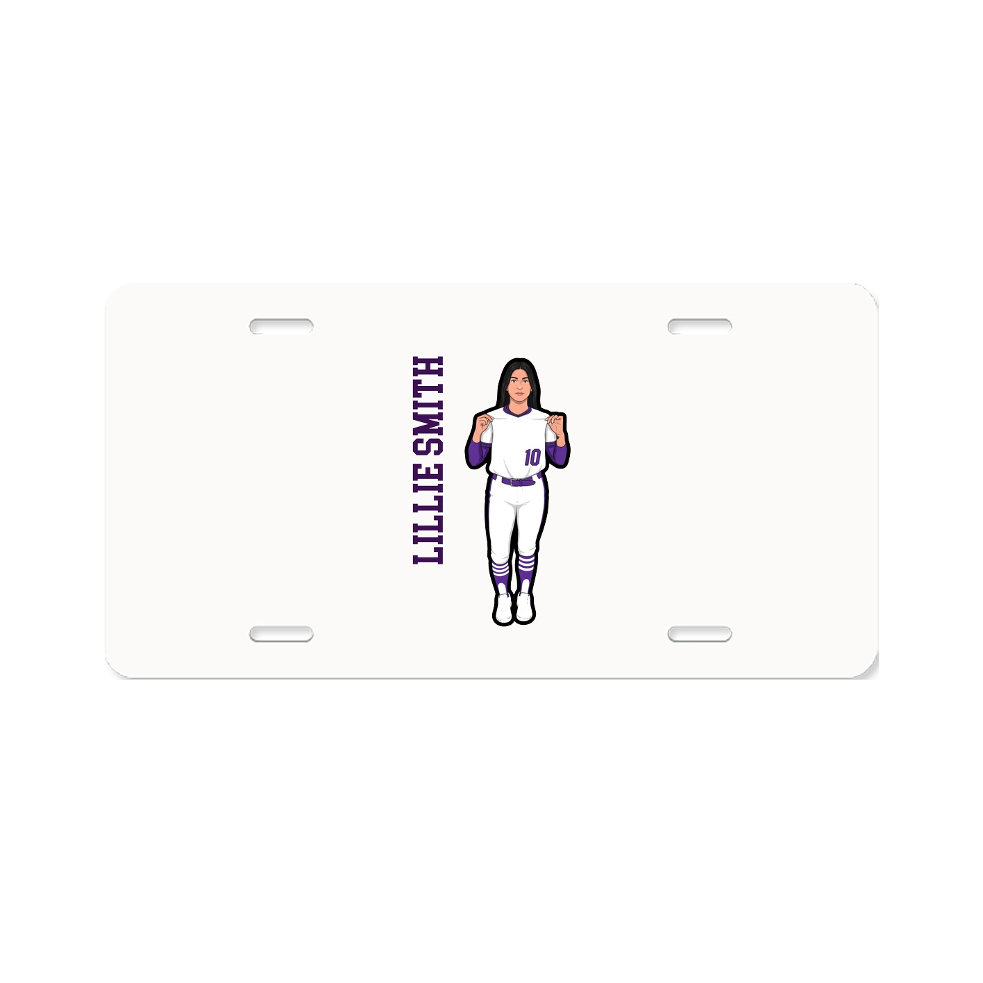 License Plate — Name Vertical in Classic