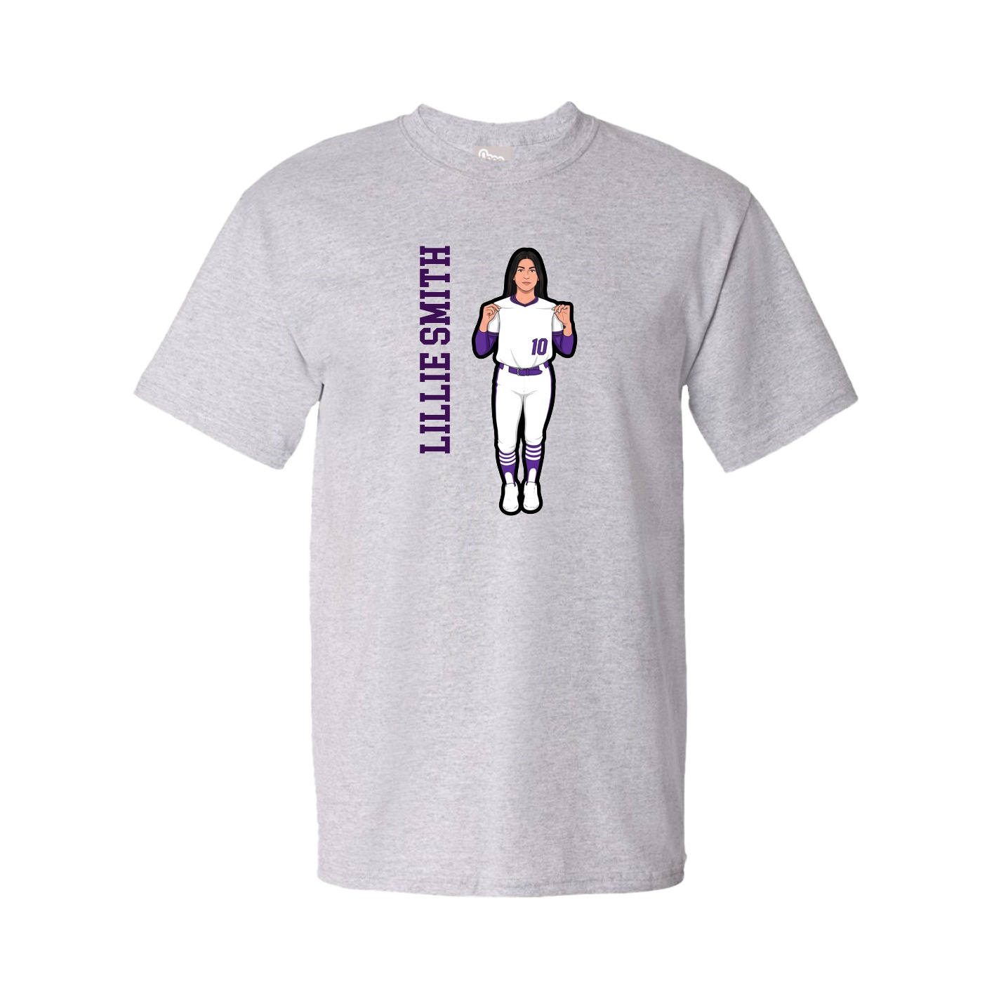 Tee — Name Vertical in Grey