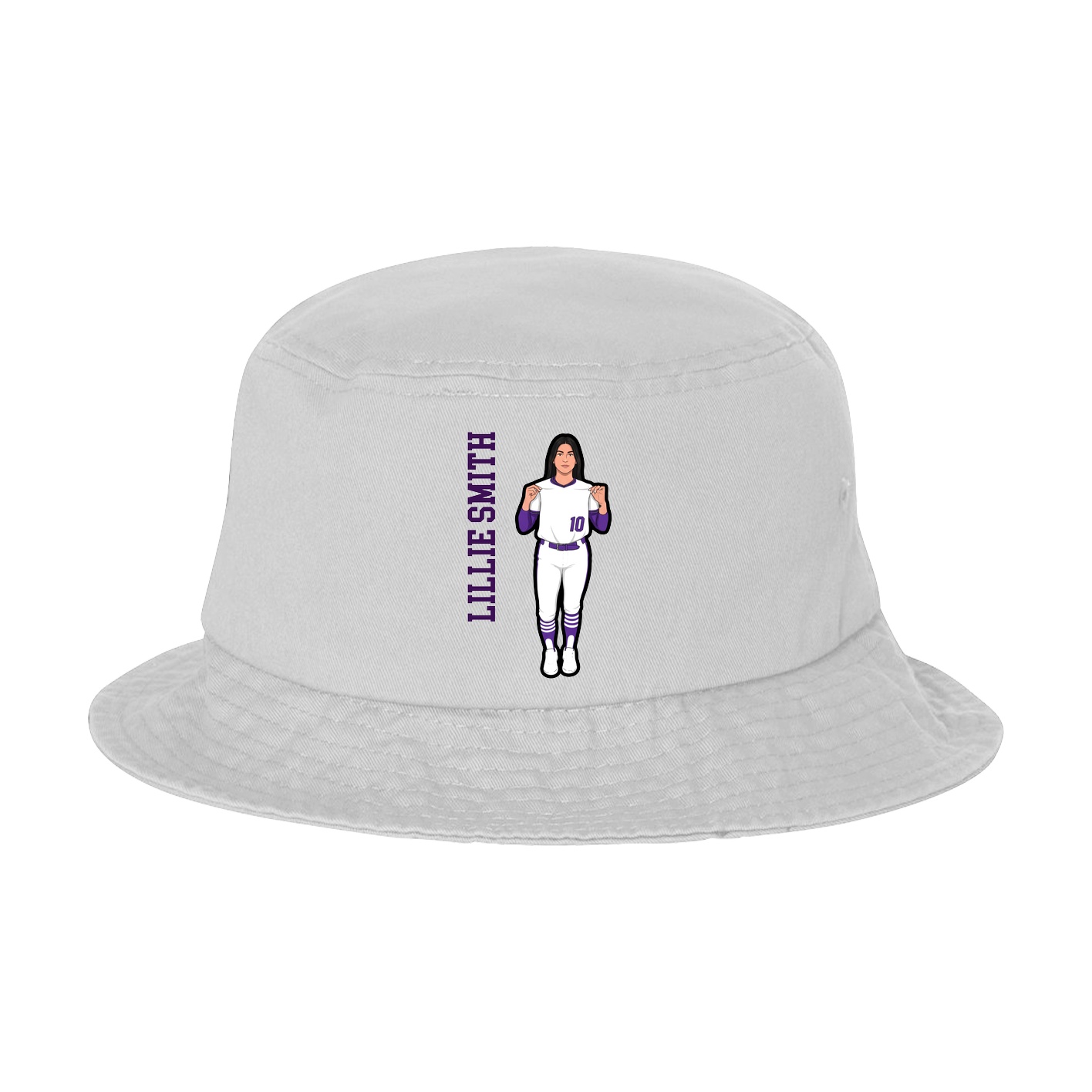 Bucket Cap — Name Vertical in White