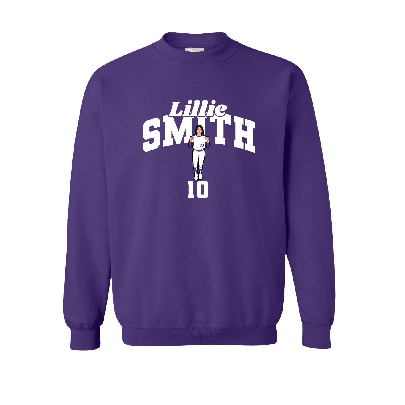 Fleece Crew — Signature Arch in Purple