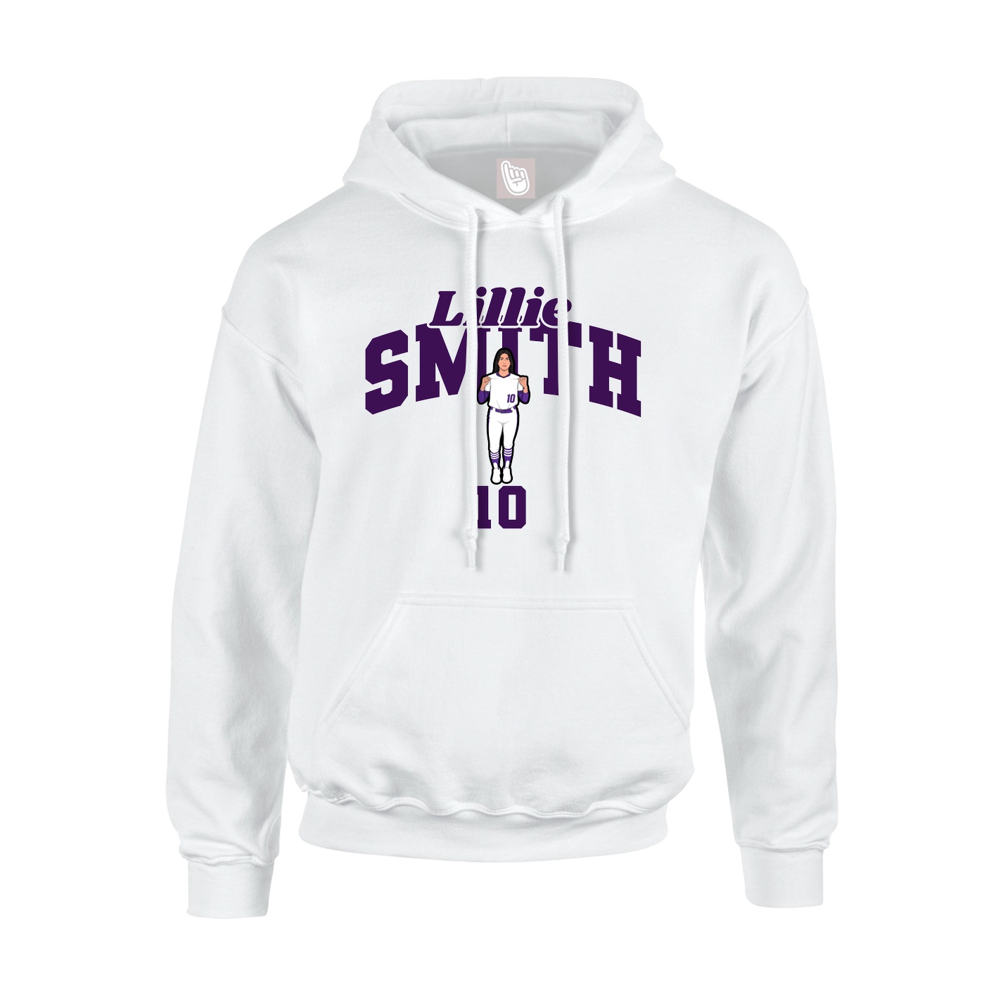 Youth Hoodie — Signature Arch in White