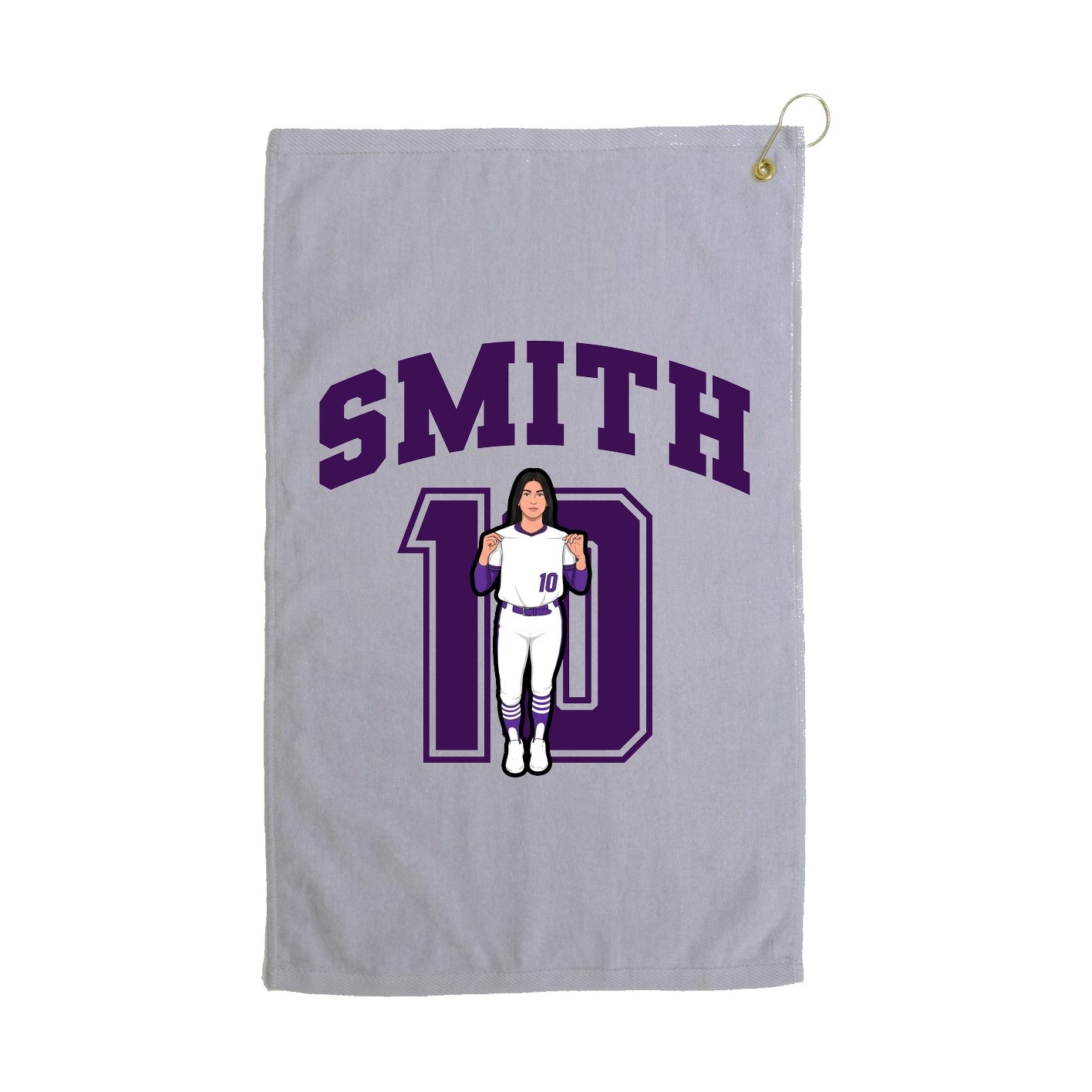 Golf Towel — Number in Grey