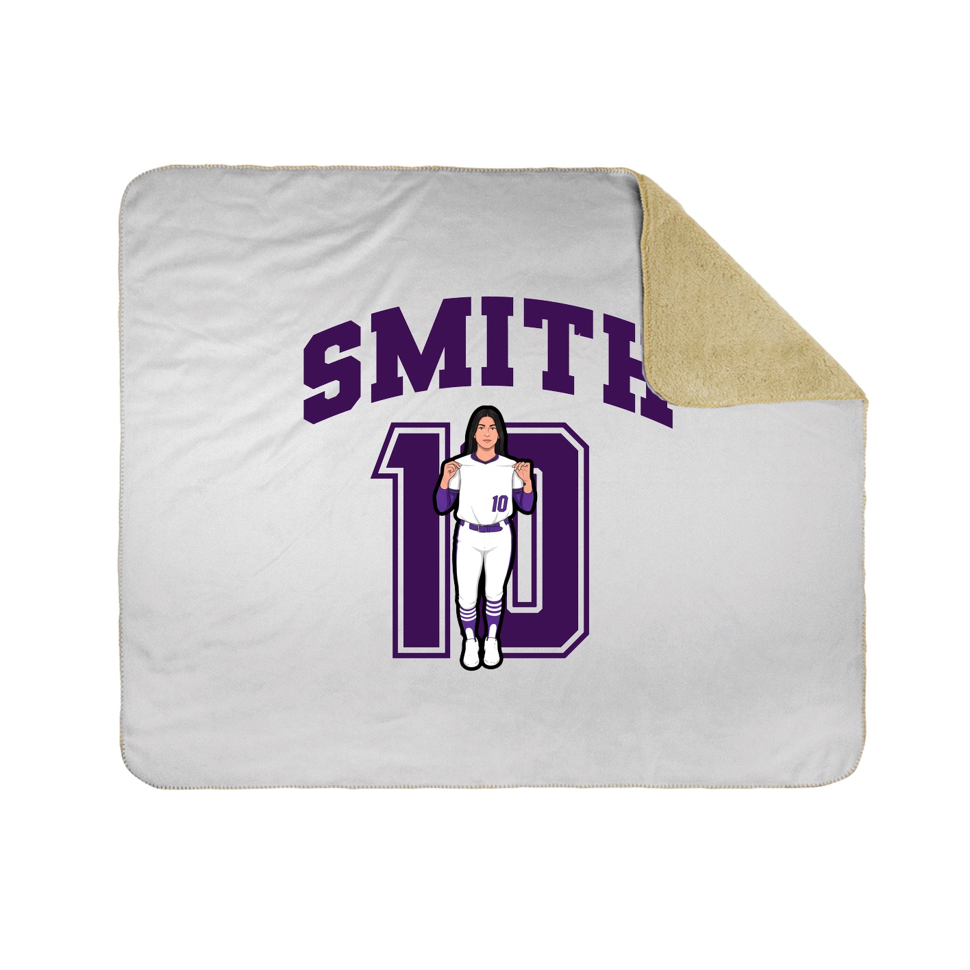 Throw Blanket — Number in White