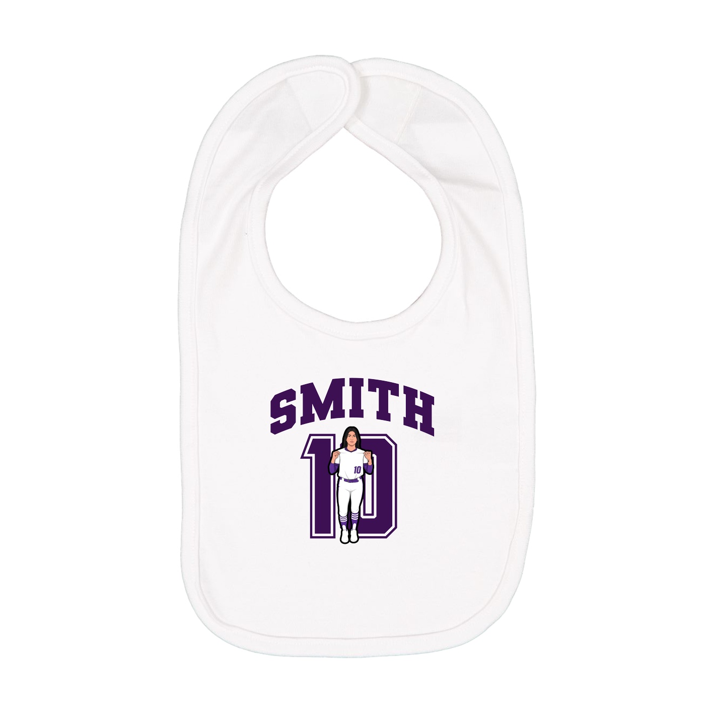 Infant Bib — Number in White