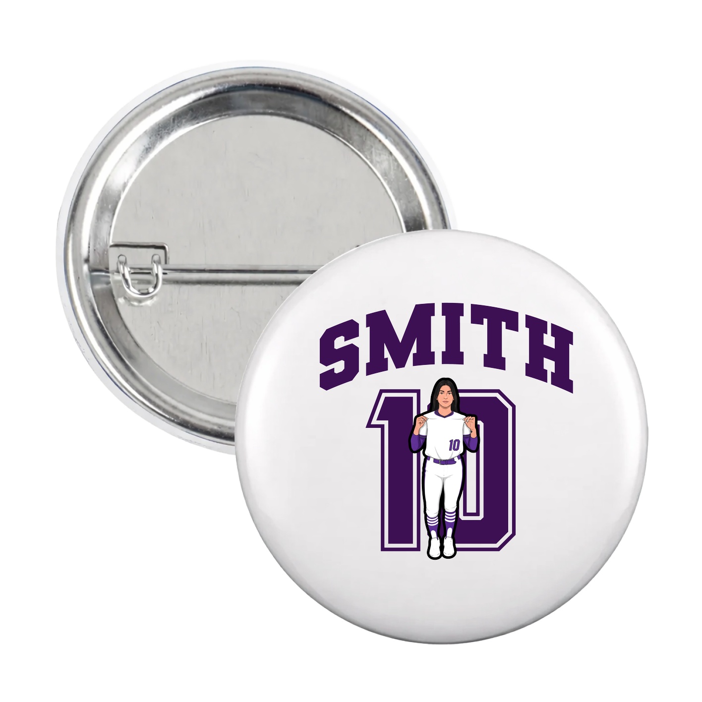 Game Day Button — Number in White