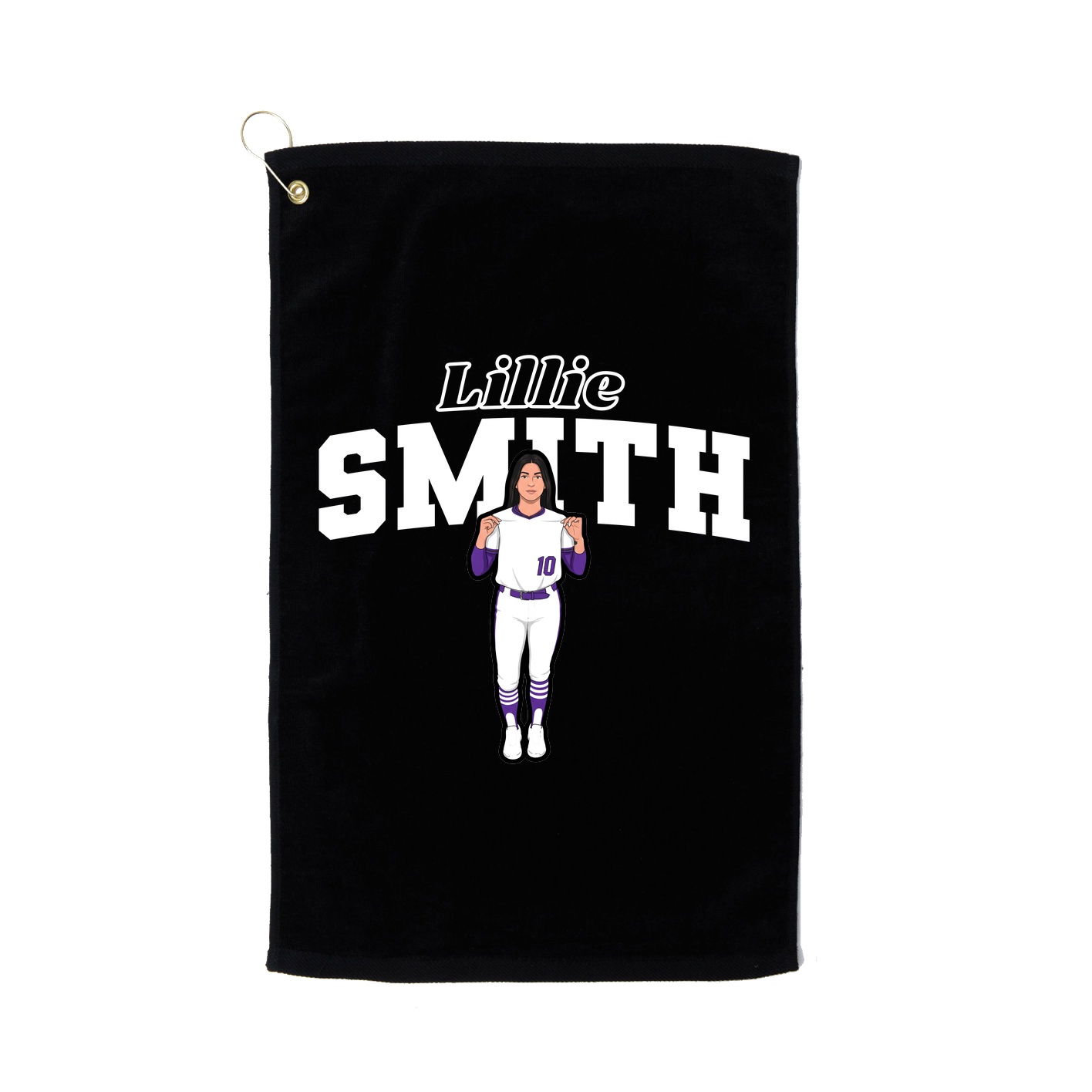 Golf Towel — Name Arch in Black