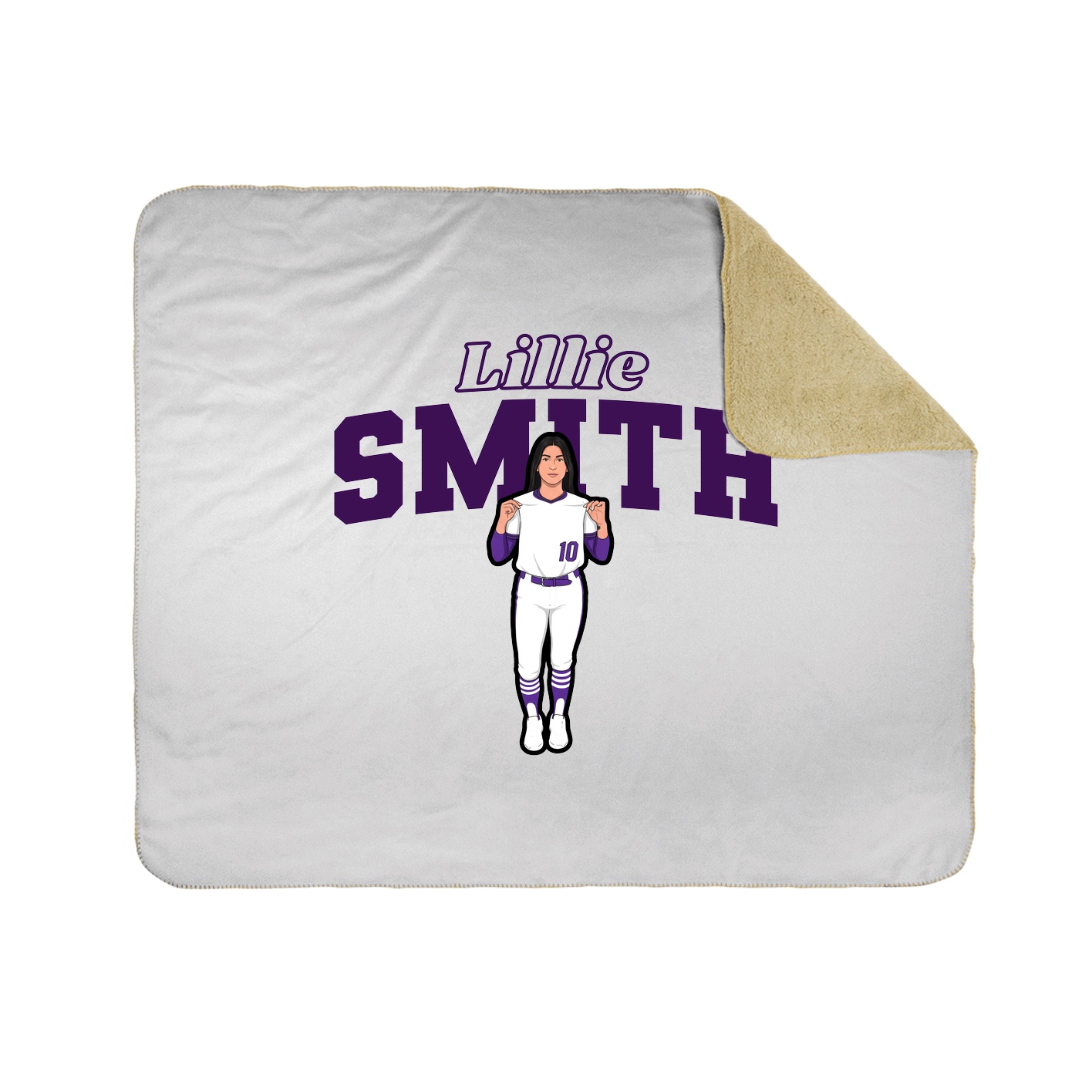 Throw Blanket — Name Arch in White