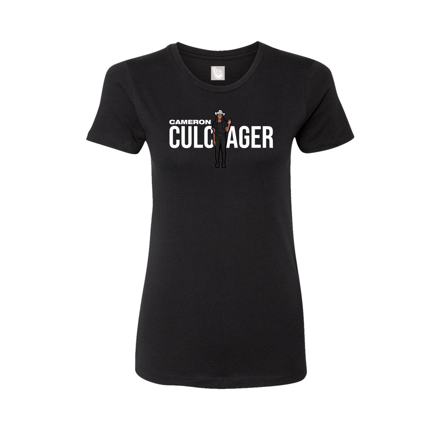 Fitted Women's Tee — Player Name in Black