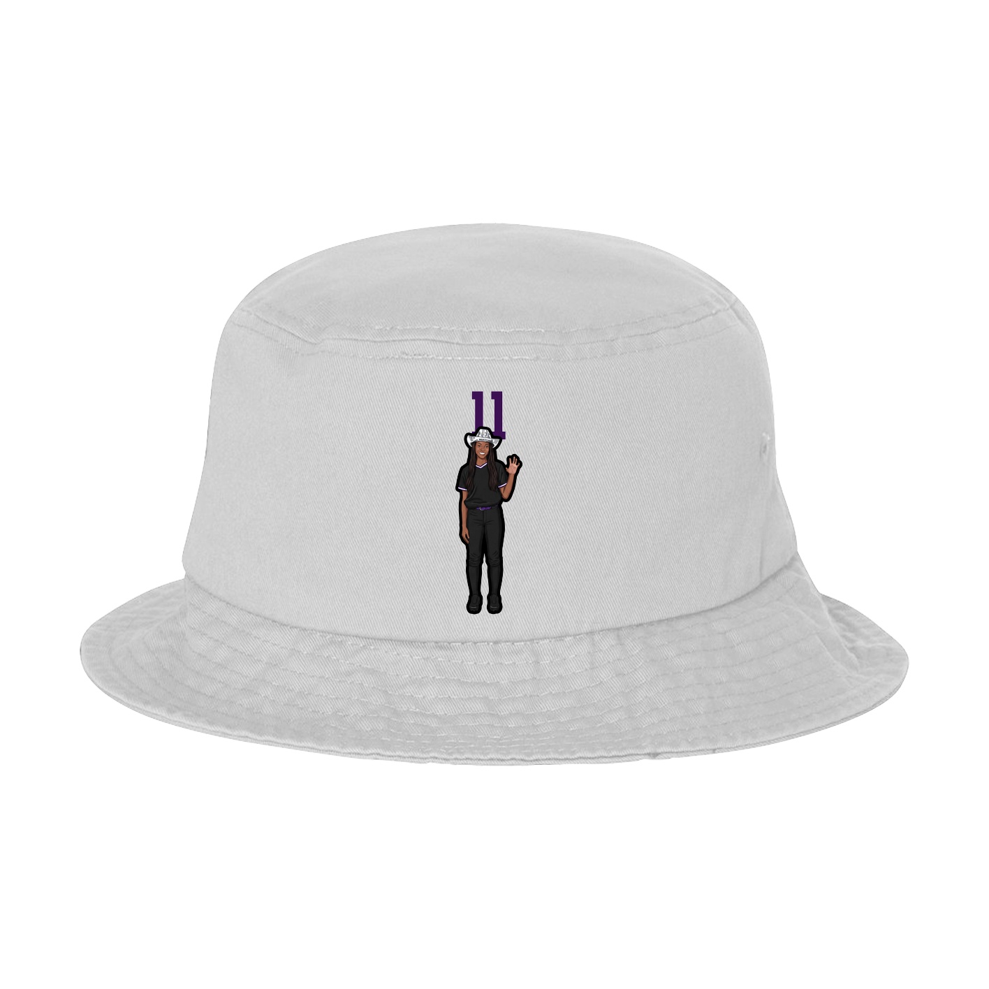 Bucket Cap — Number Top in White
