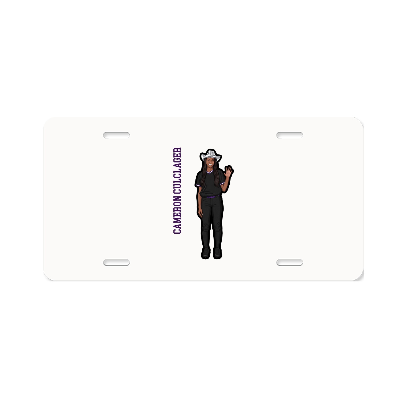 License Plate — Name Vertical in Classic