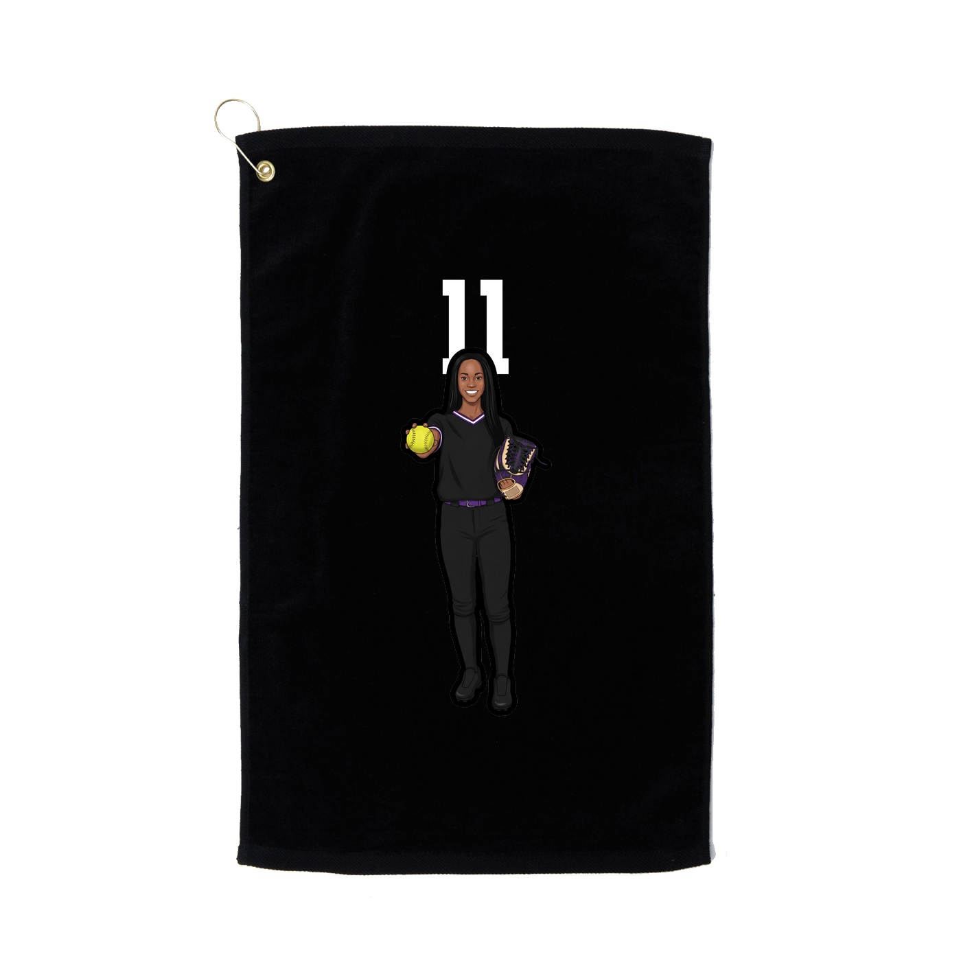 Golf Towel — Number Top in Black
