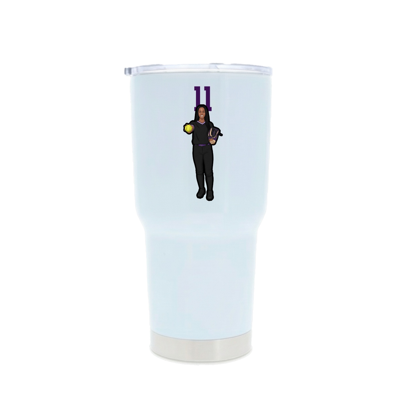 30oz Stainless Steel Tumbler — Number Top in White