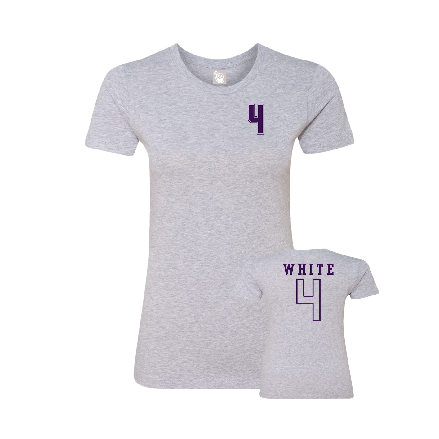 Fitted Women's Tee — Chest Back in Grey