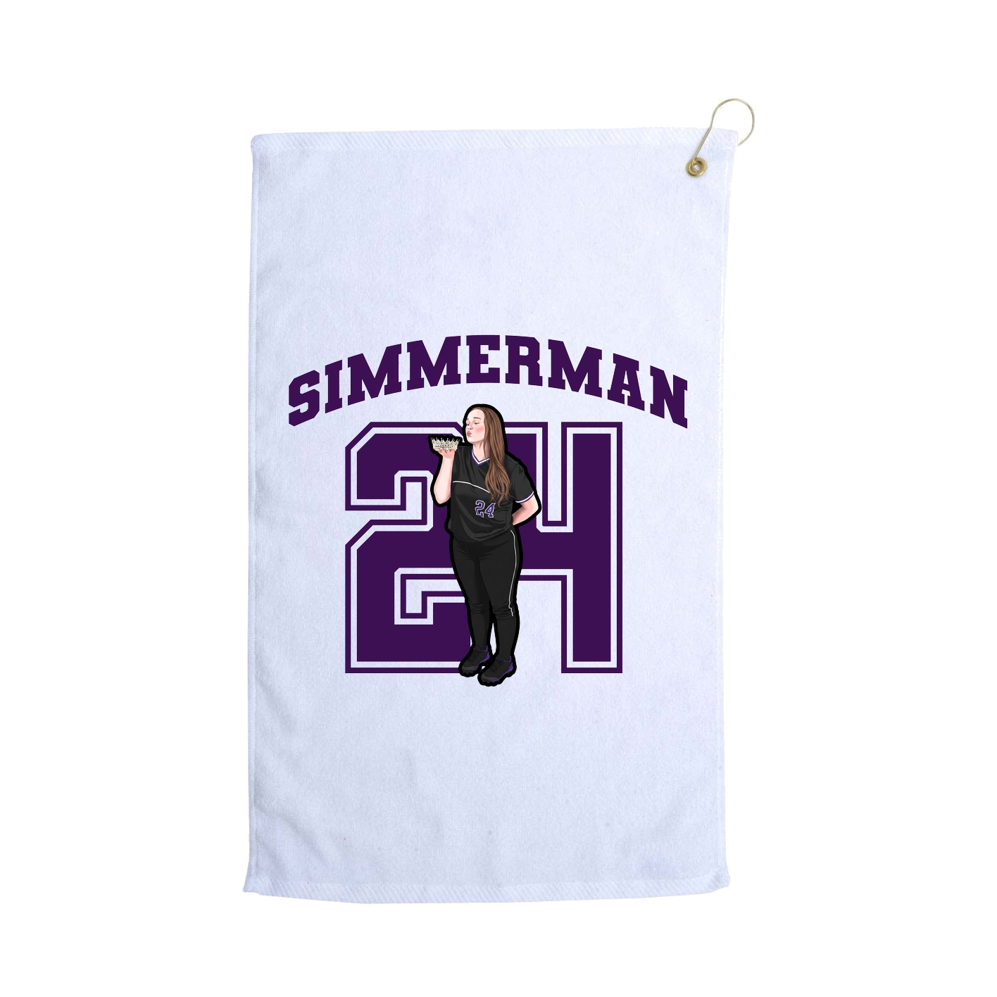 Golf Towel — Number in White