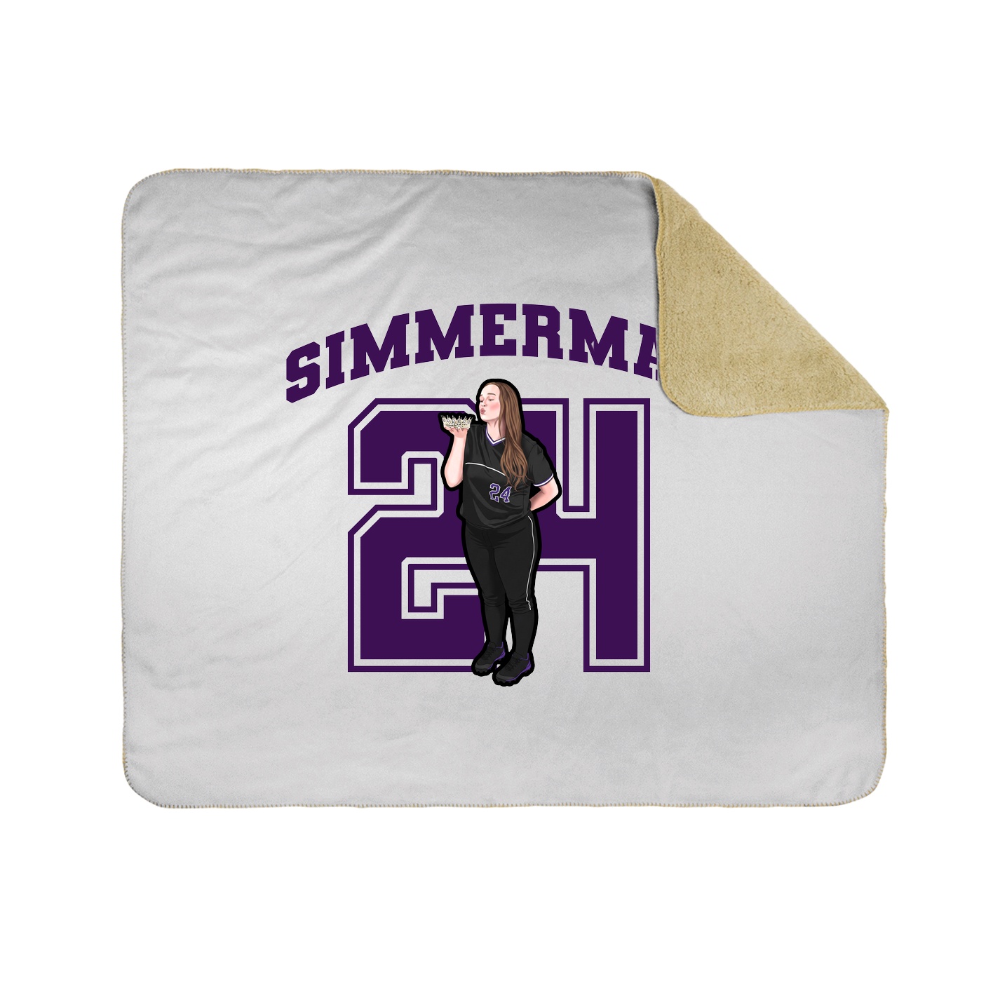 Throw Blanket — Number in White