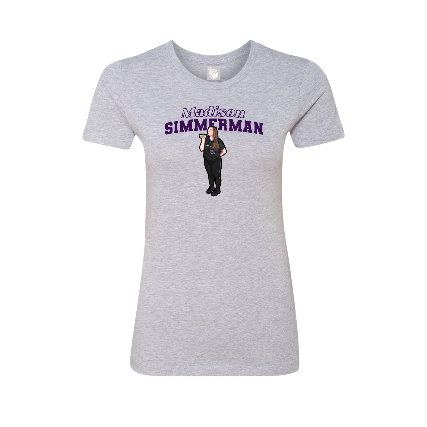 Fitted Women's Tee — Name Arch in Grey