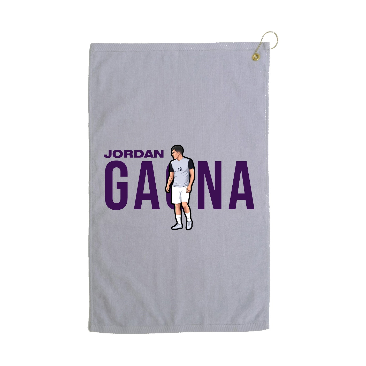 Golf Towel — Player Name in Grey
