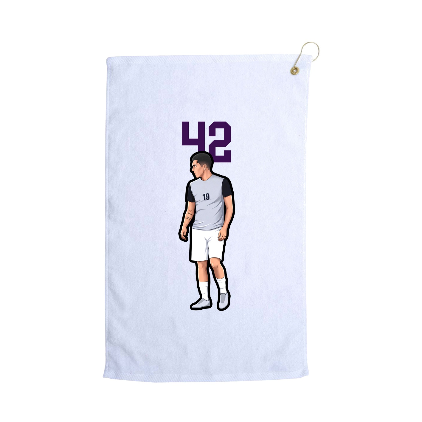 Golf Towel — Number Top in White
