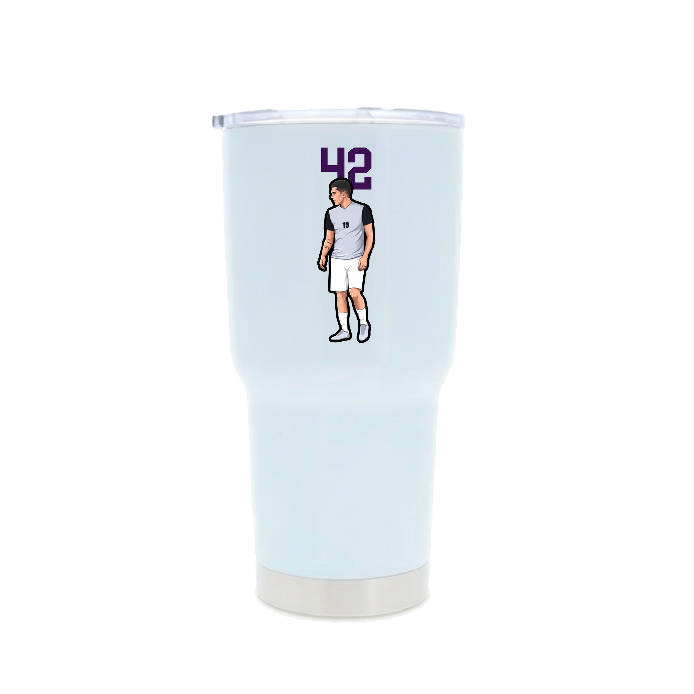 30oz Stainless Steel Tumbler — Number Top in White