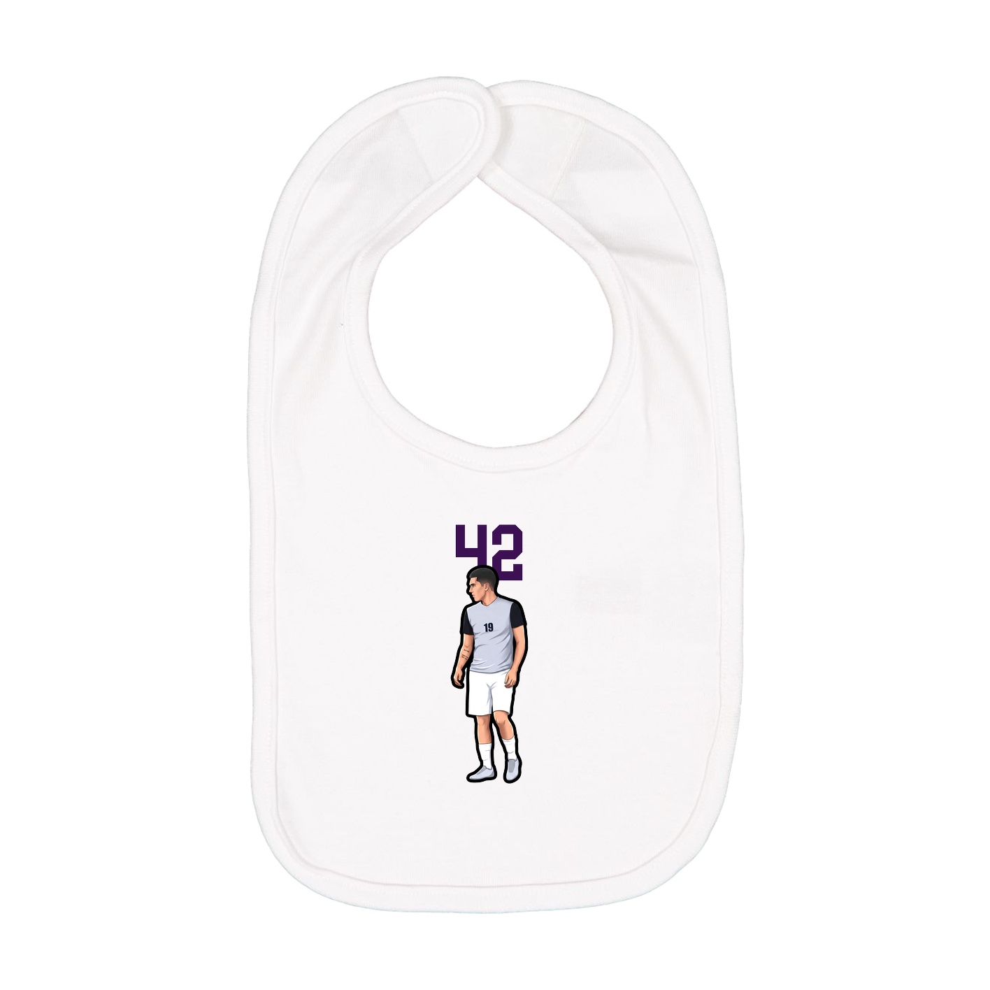 Infant Bib — Number Top in White