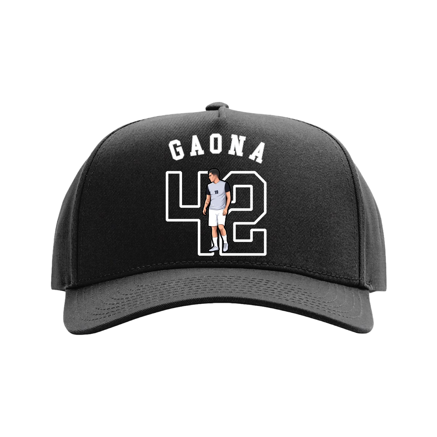 Full Fabric Five-Panel Champ Cap — Shirsey Arch in Black