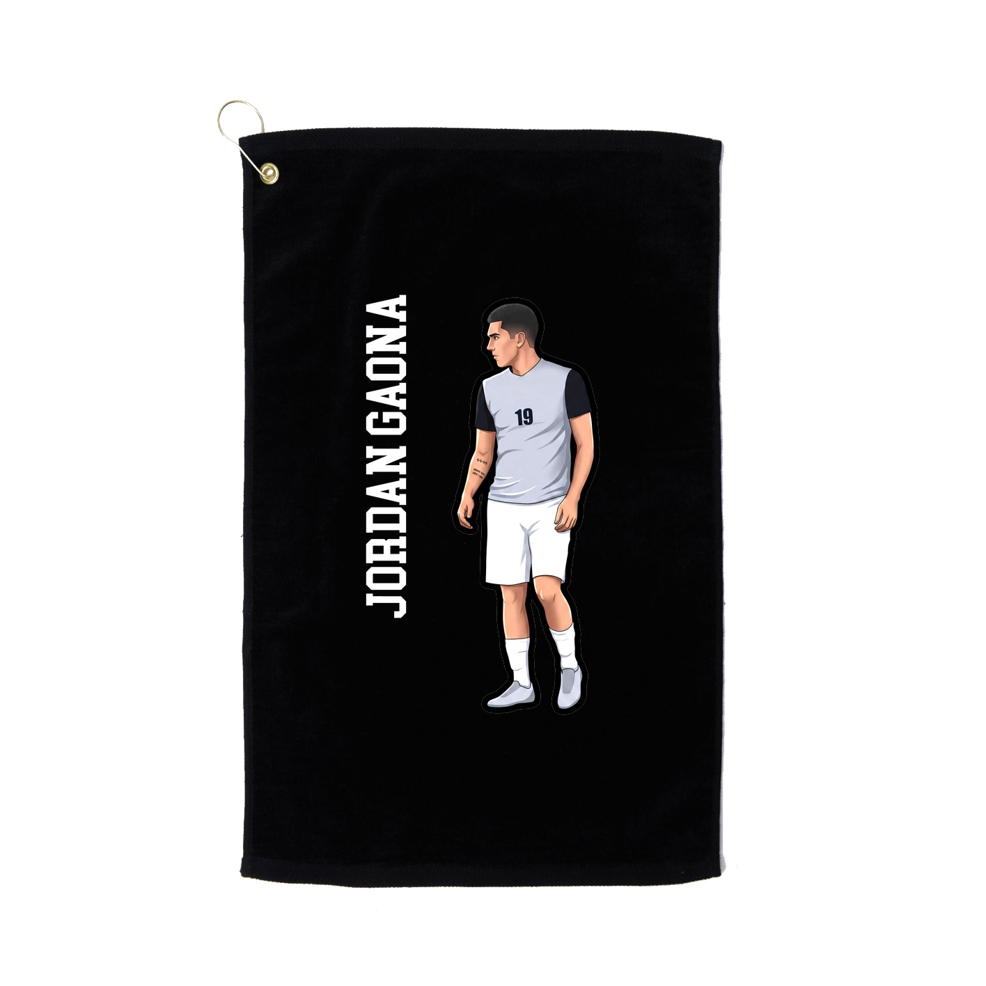 Golf Towel — Name Vertical in Black