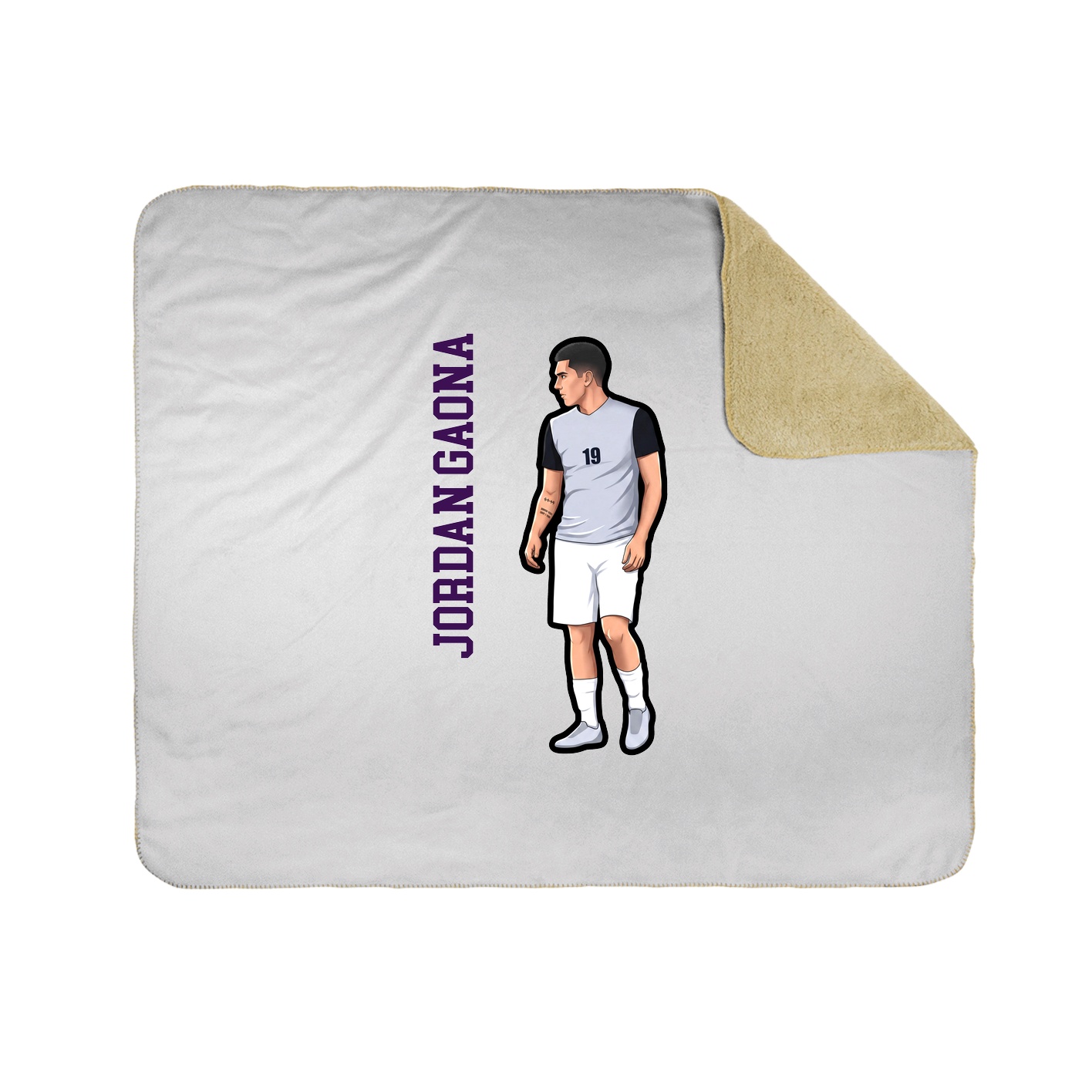 Throw Blanket — Name Vertical in White