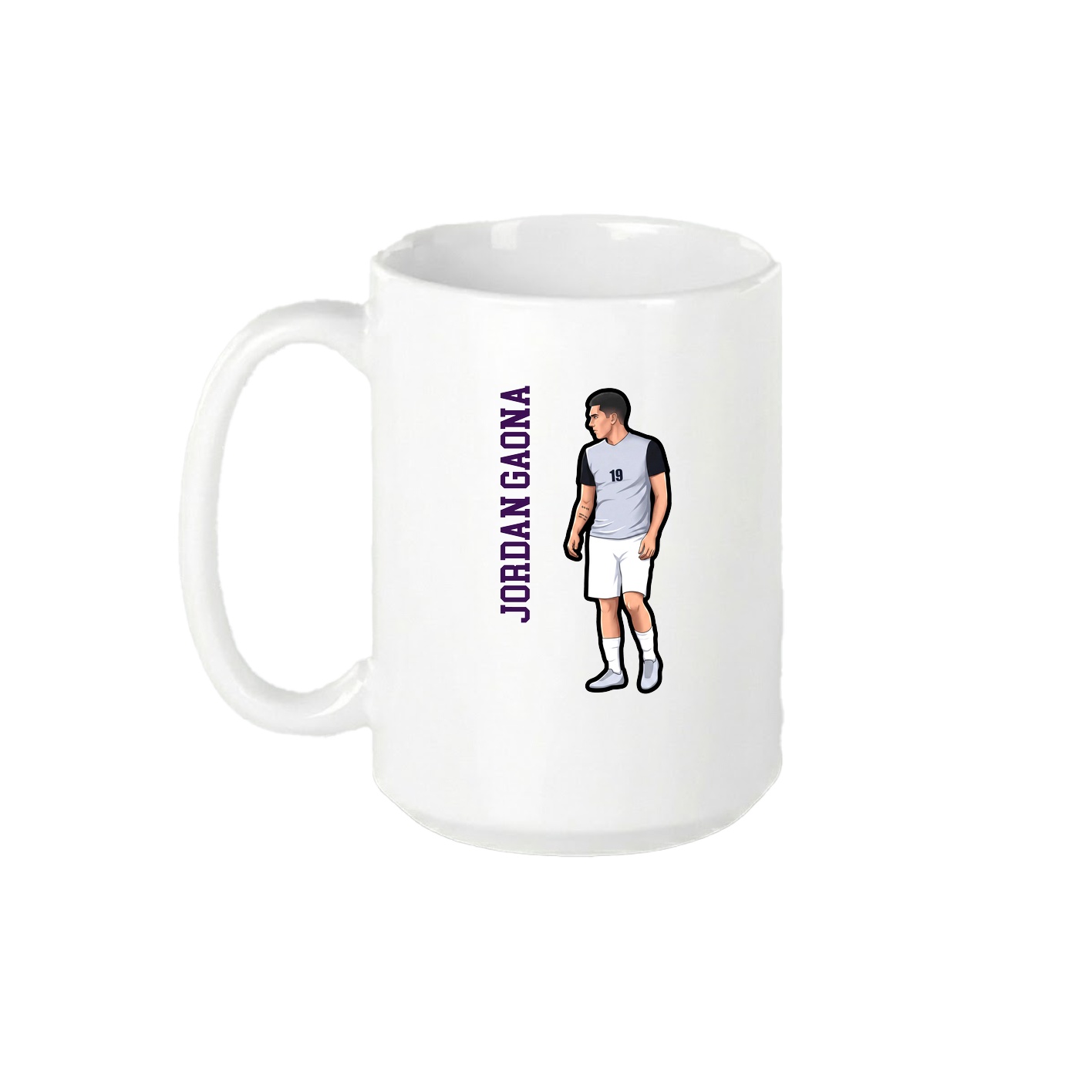 15oz Coffee Mug — Name Vertical in White