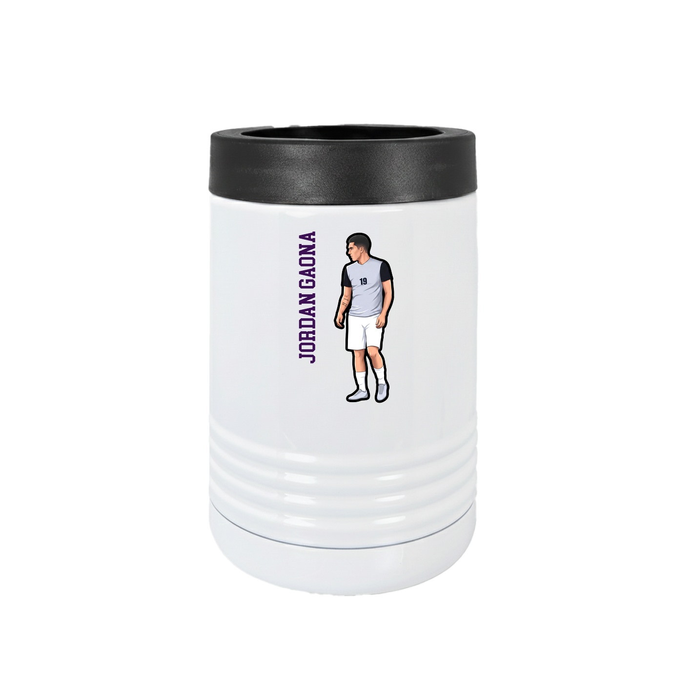 Beverage Holder — Name Vertical in White