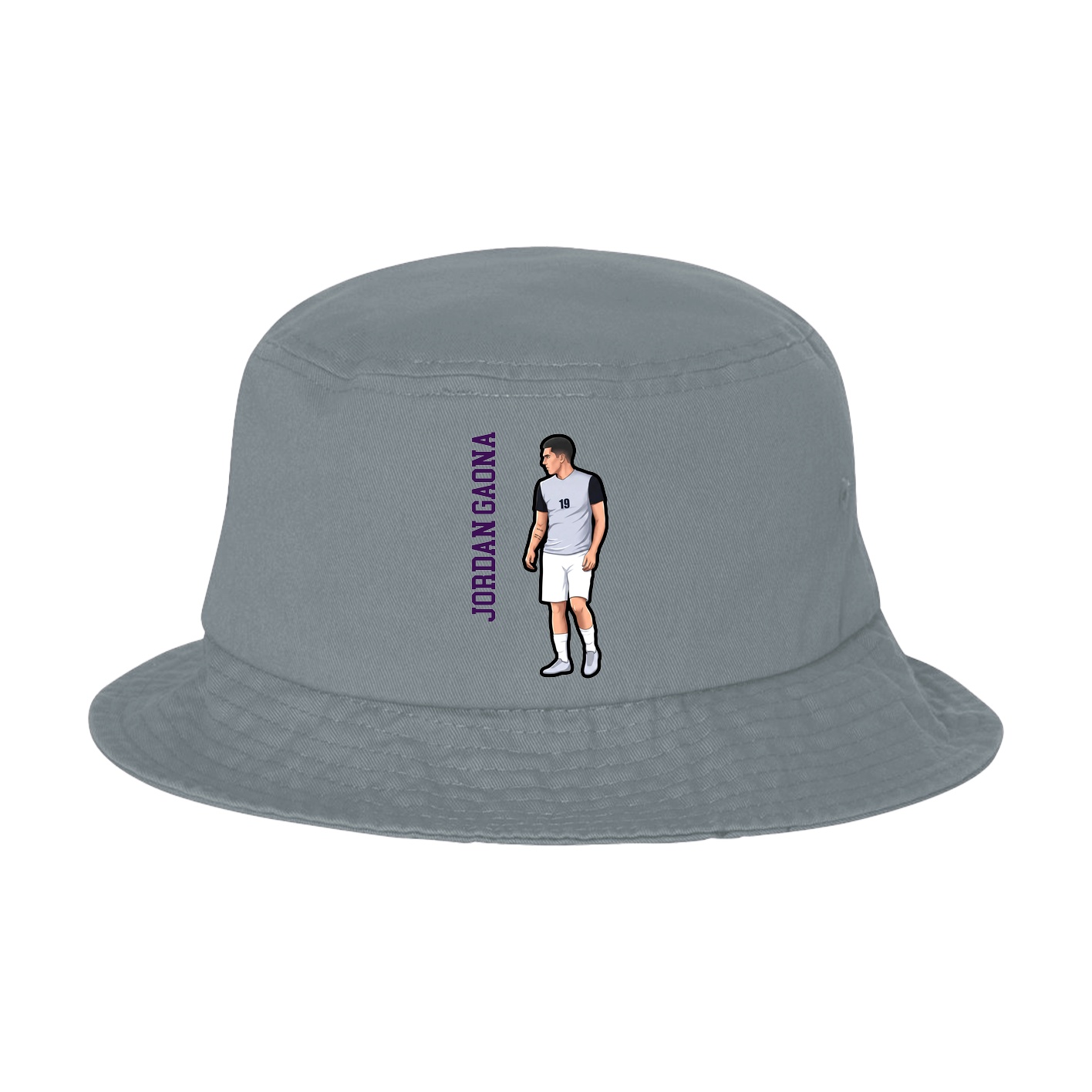 Bucket Cap — Name Vertical in Grey