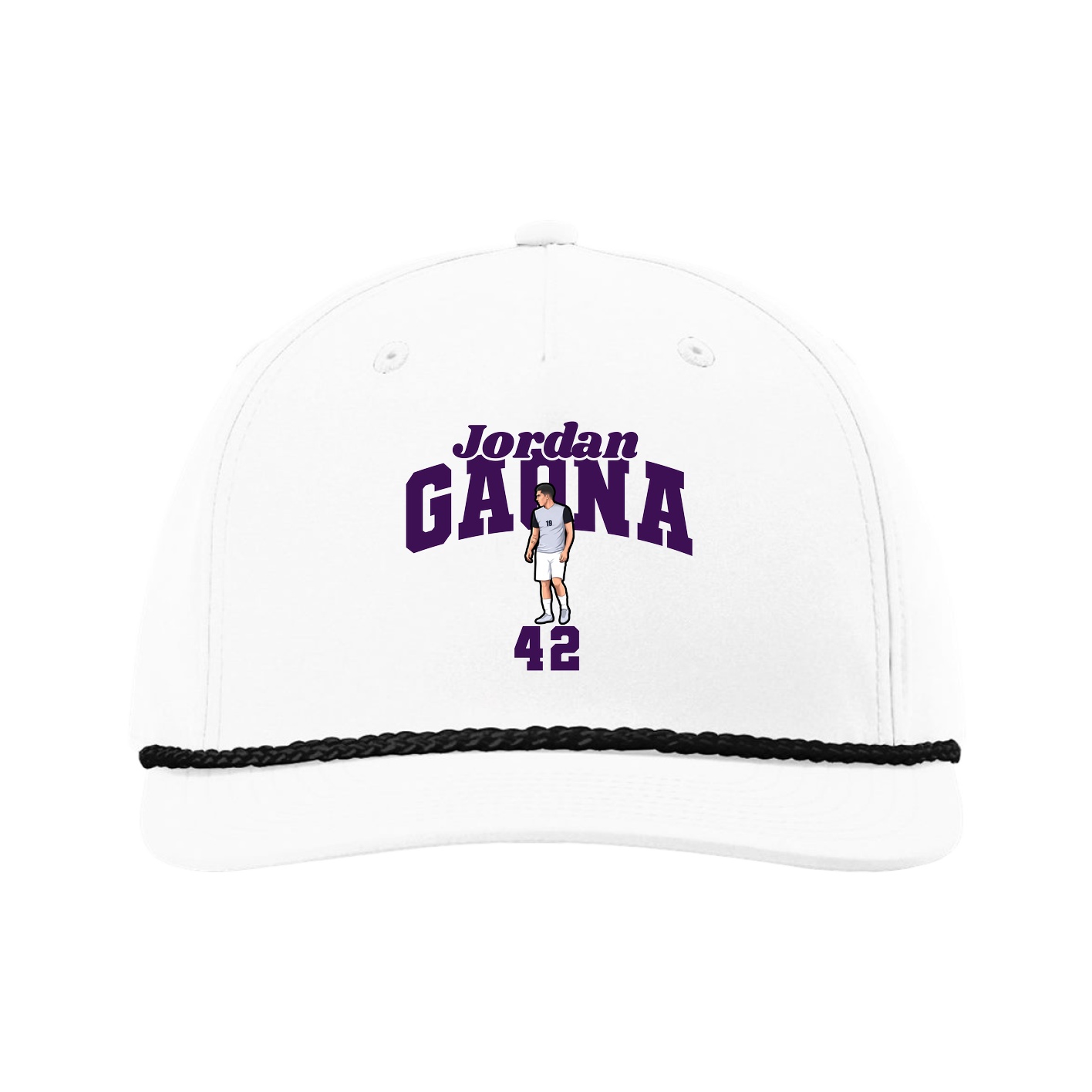 Five-Panel Classic Rope Cap — Signature Arch in White